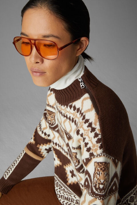 Julika sweater in Brown/Off-white - 5