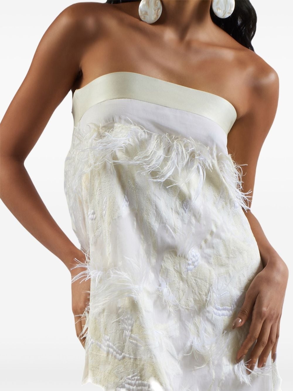 Trapeze fringe-detail gown - 4