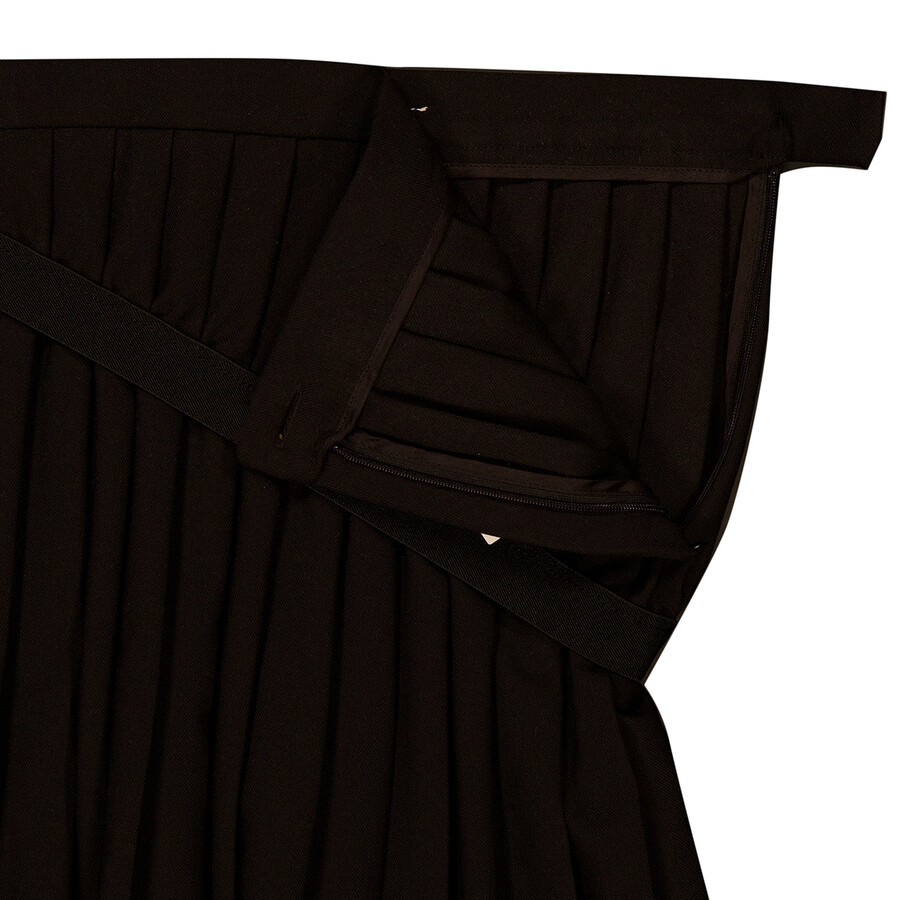 MM6 Ladies Black Asymmetric Pleated Miniskirt - 7