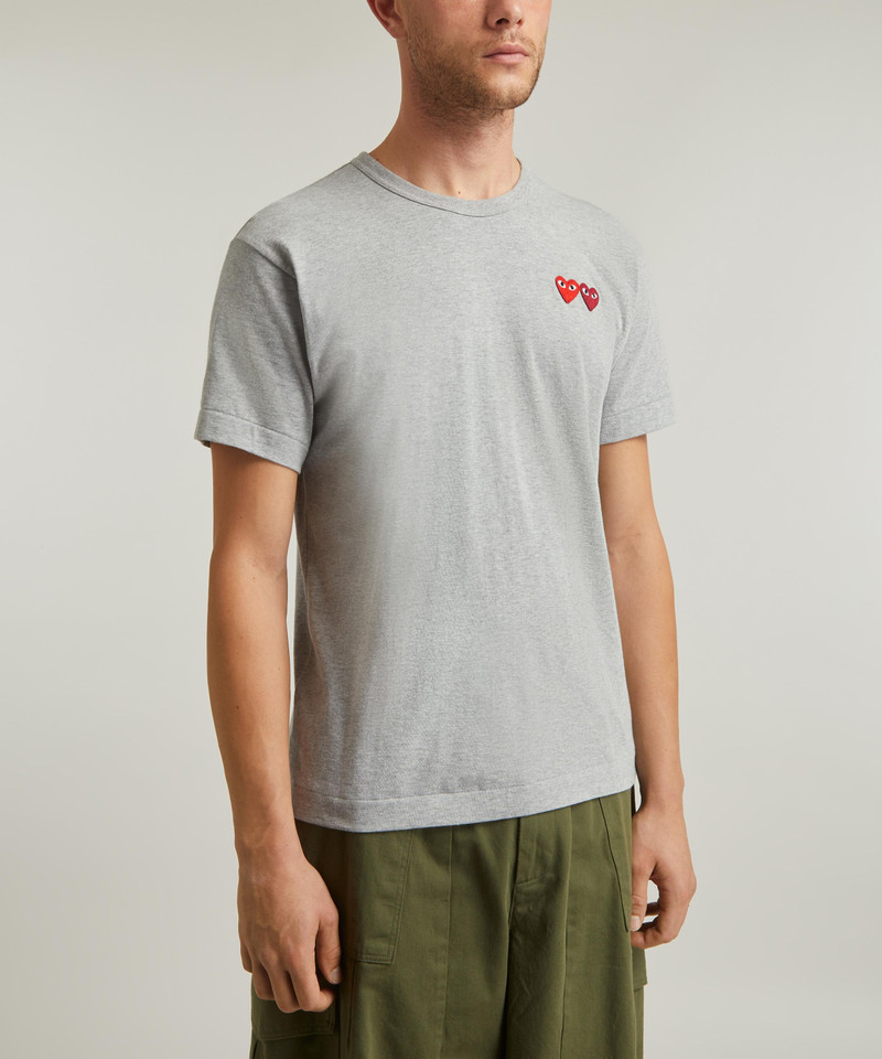 Comme des Garçons PLAY Double Heart Badge T-Shirt outlook