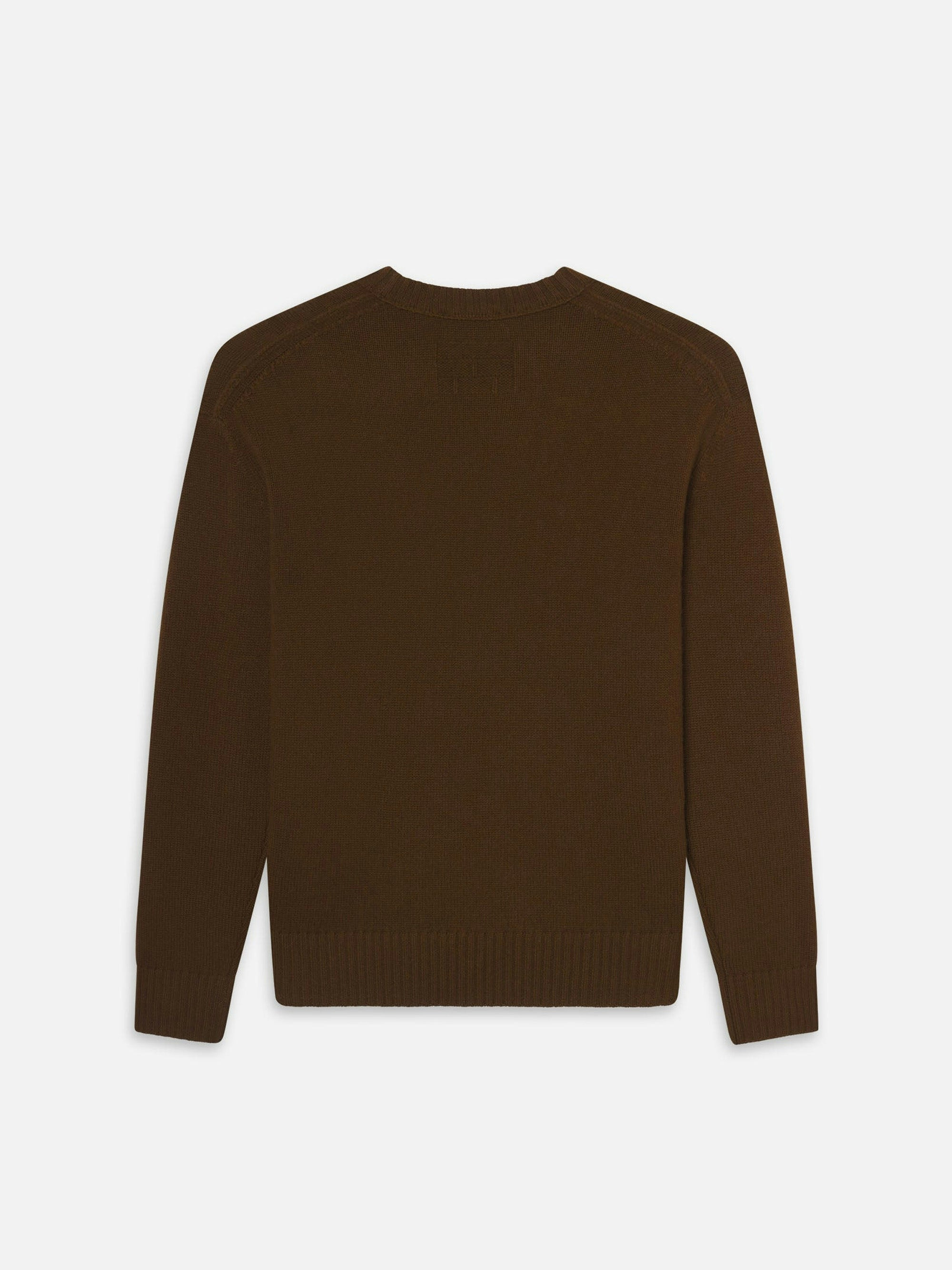 Cashmere Crewneck Sweater in Dark Camel - 3