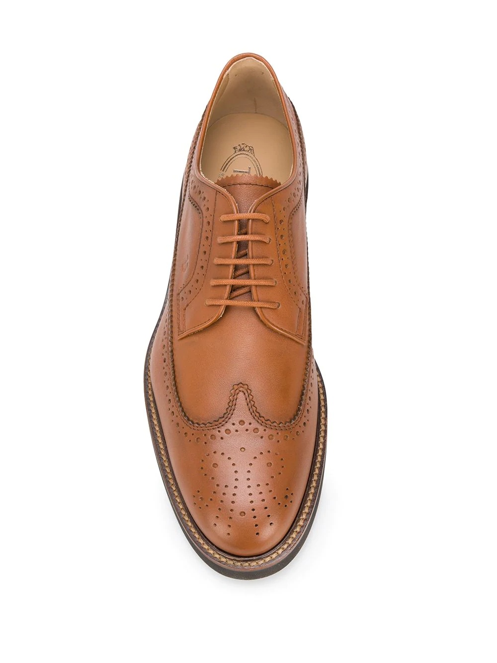 lace-up leather brogues - 4