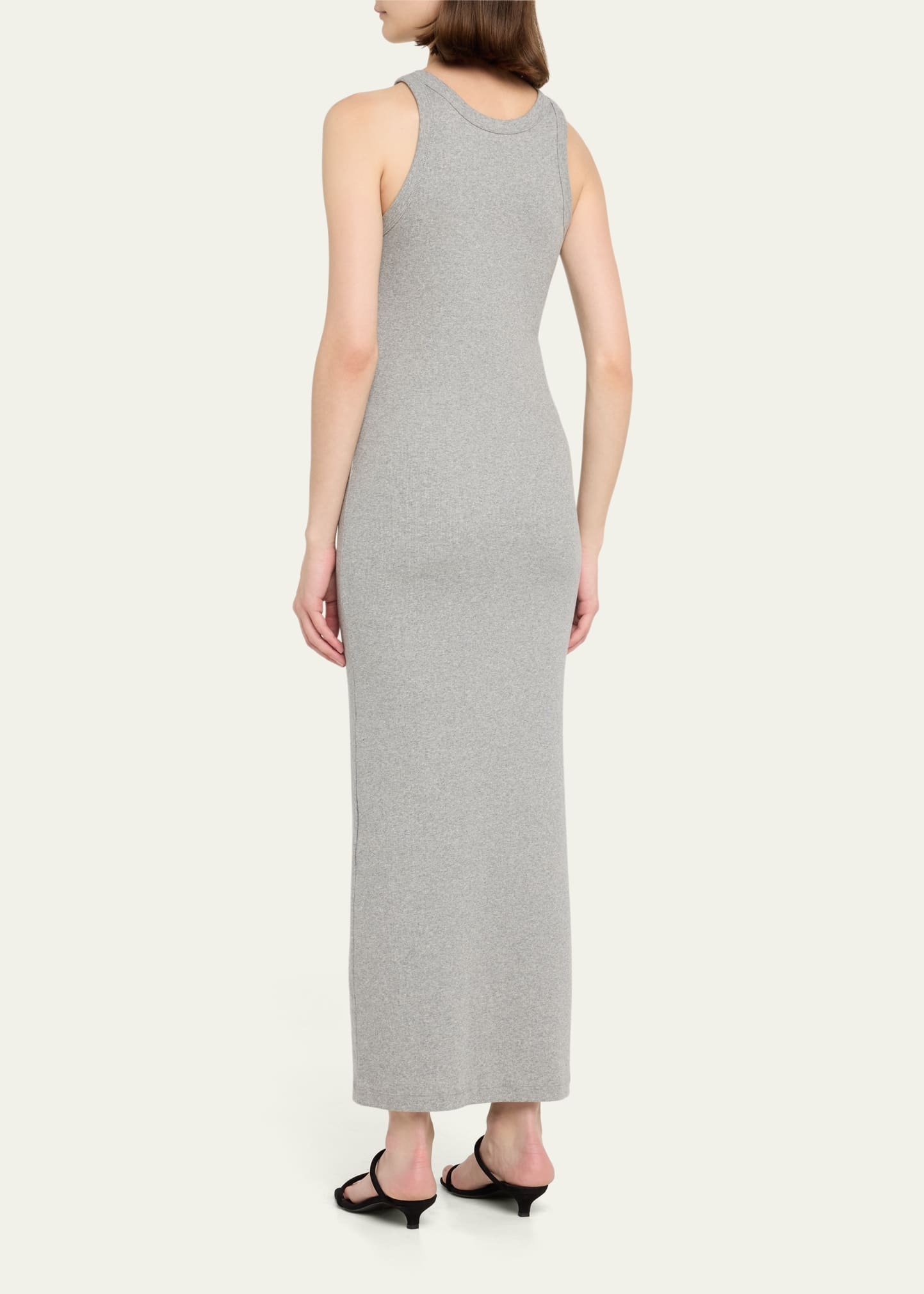 Curved Rib Knit Tank Dress - 3
