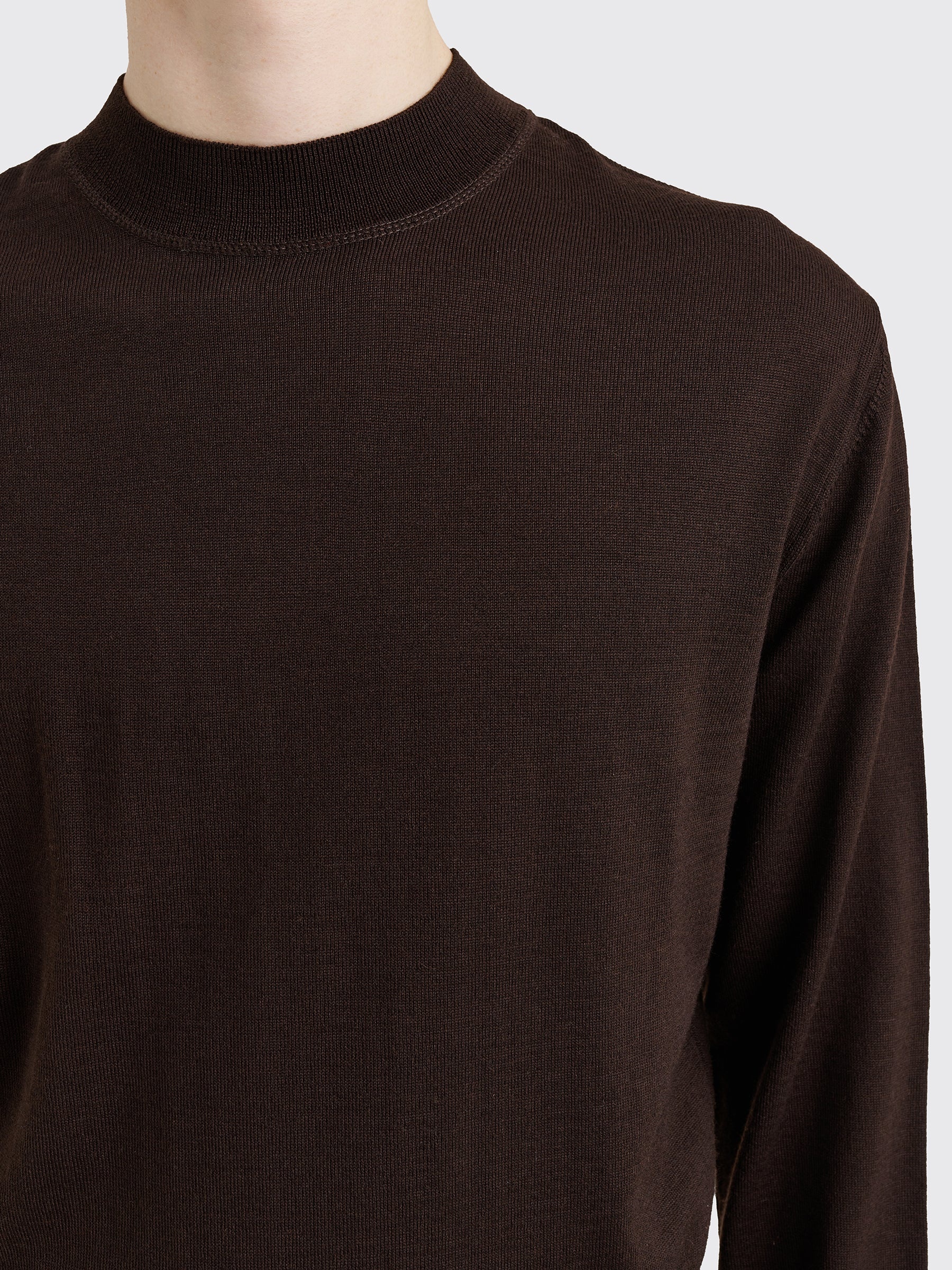 Lemaire LEMAIRE MOCK NECK JUMPER PECAN BROWN | tresbien