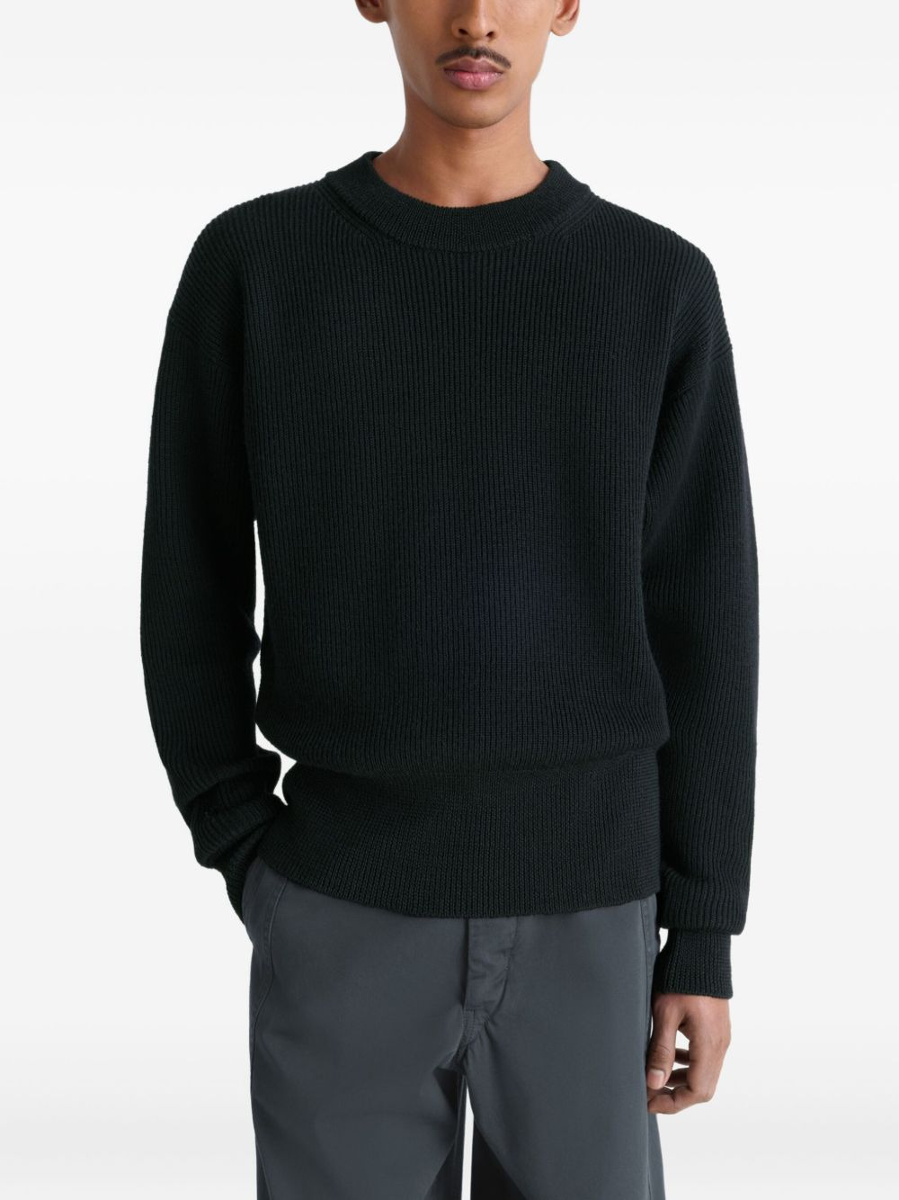 ribbed wool crewneck sweatshirt - 3