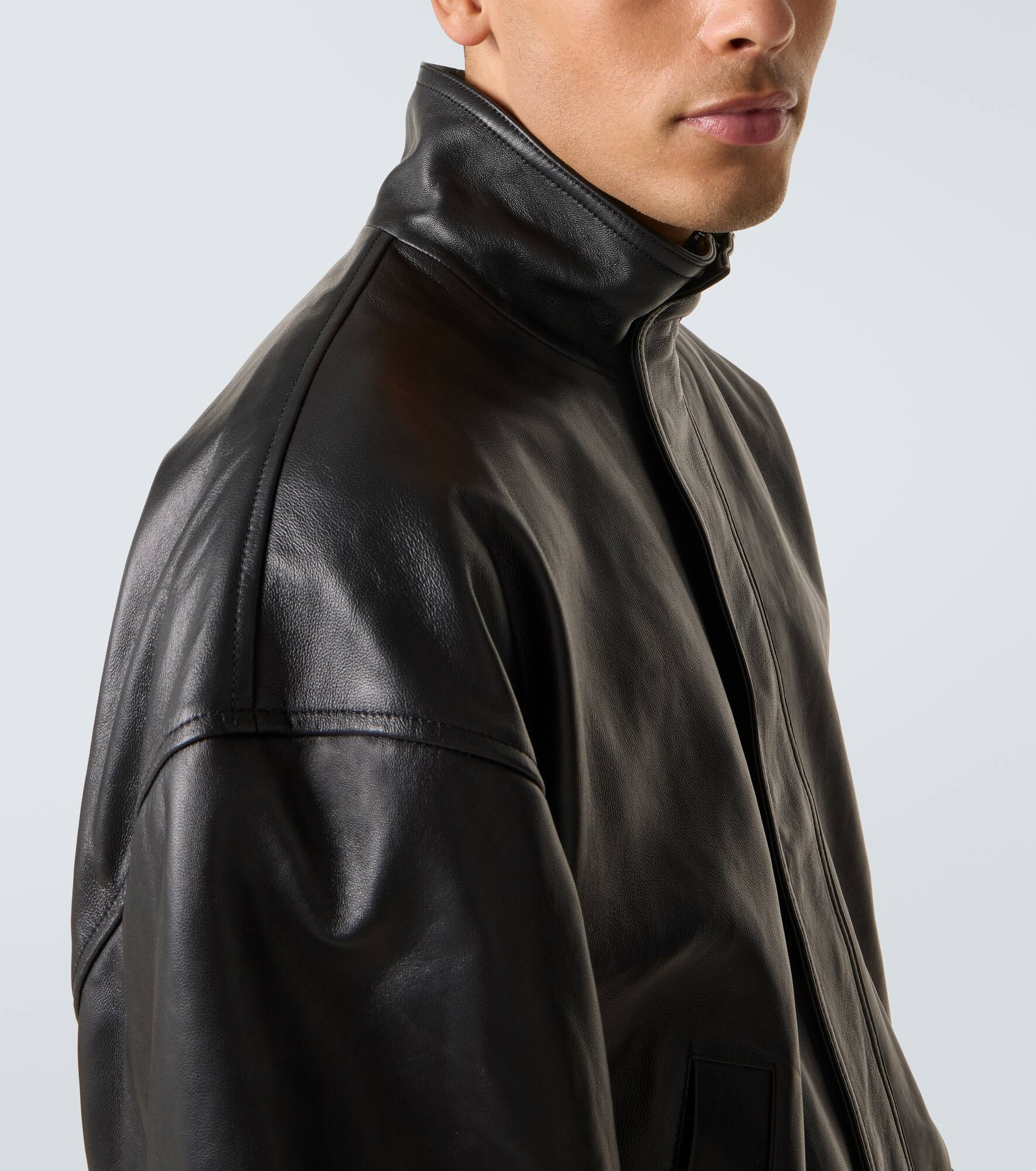 Leather blouson - 6