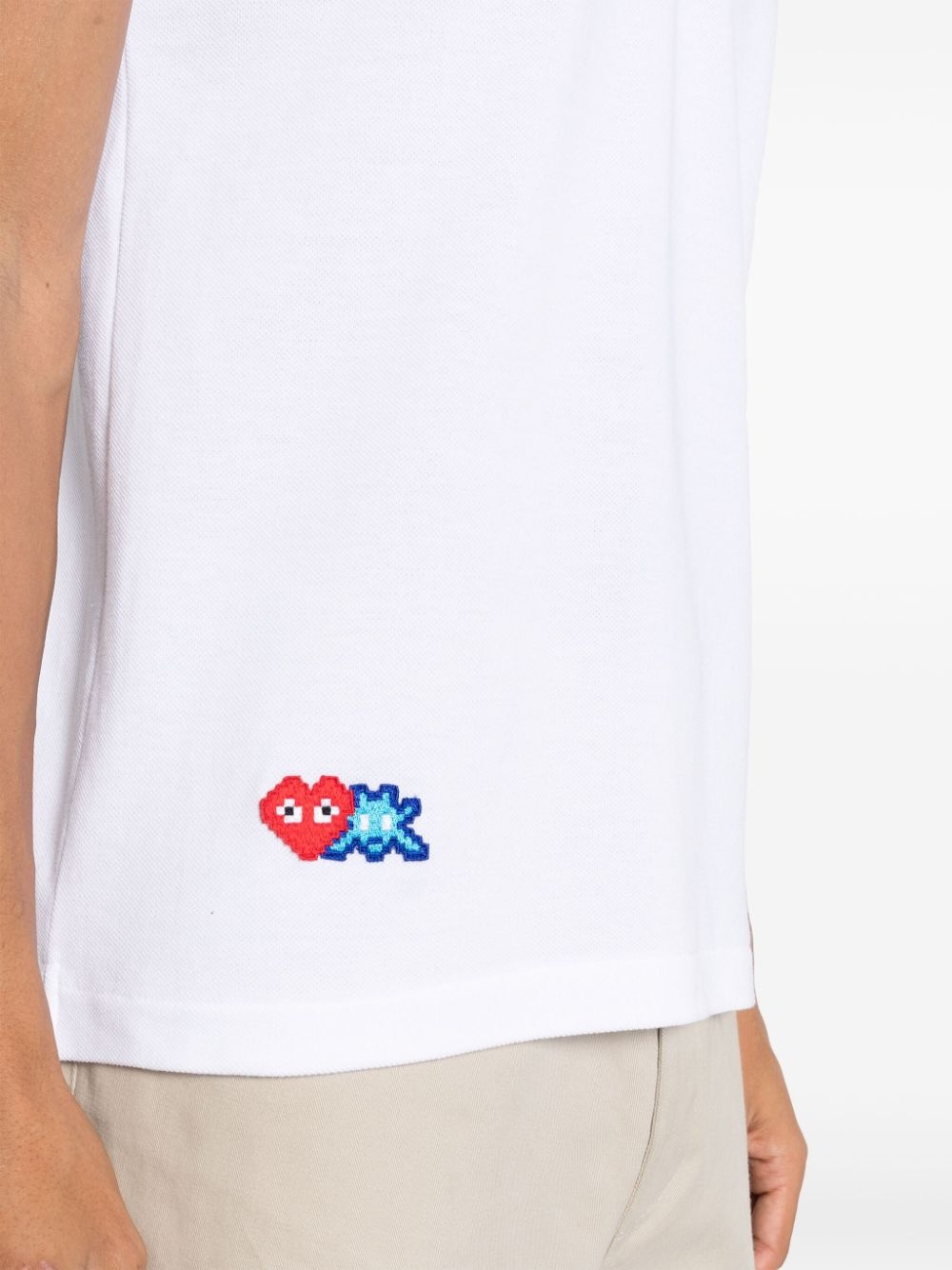 x the Artist Invader pixelated-appliquÃ© polo shirt - 5