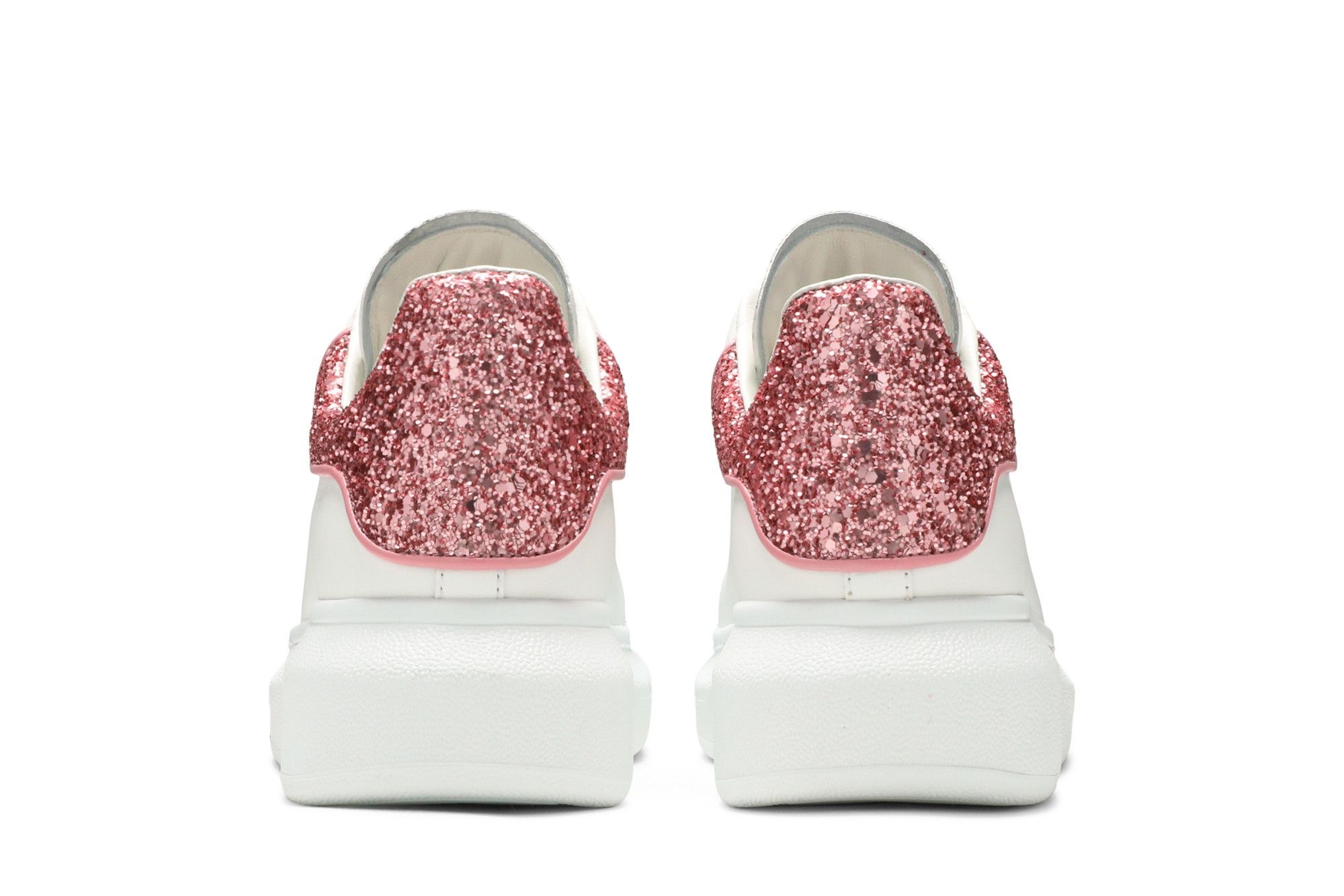 Alexander McQueen Wmns Oversized Sneaker 'White Pink Glitter' - 6
