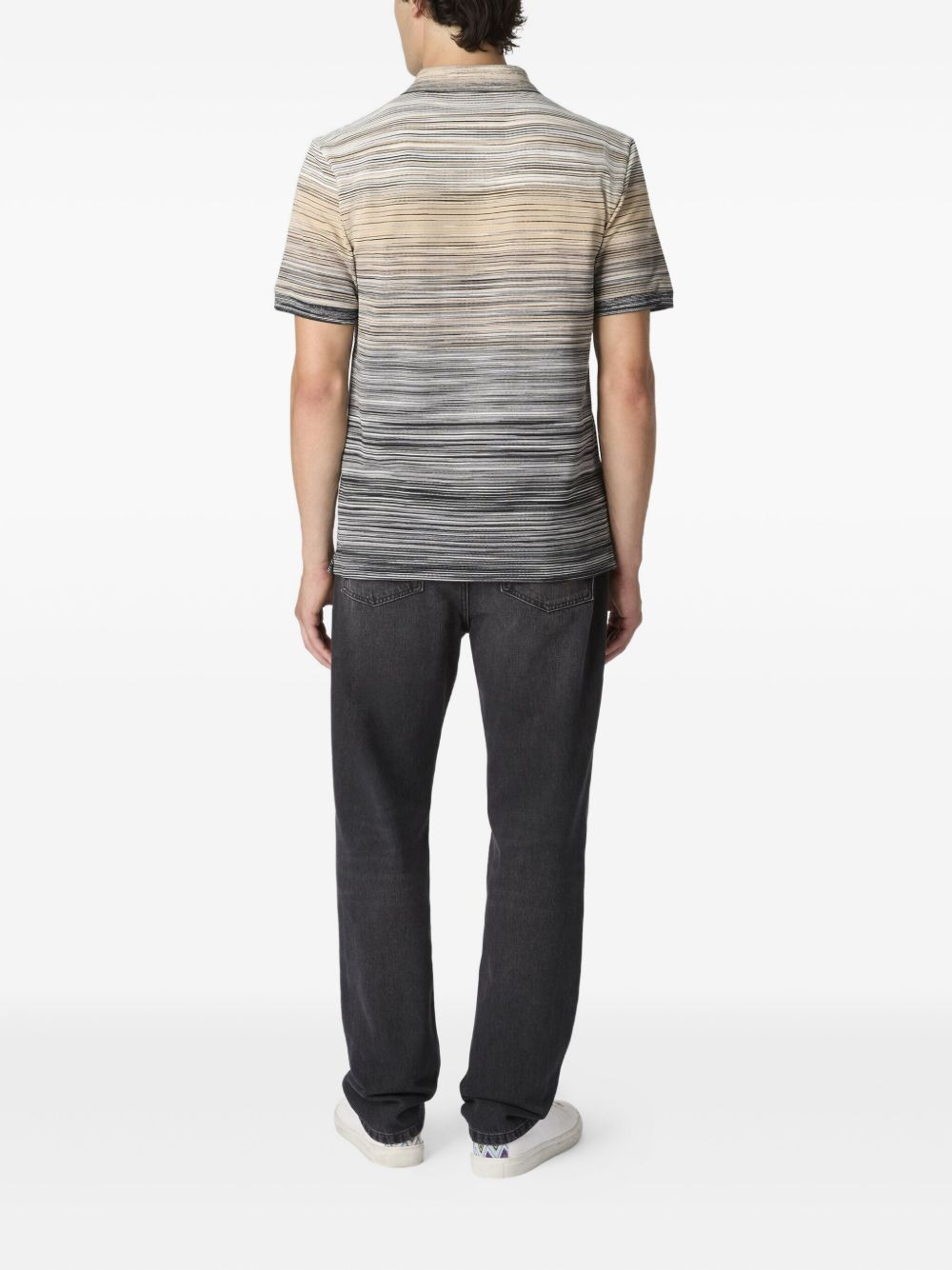 striped ombre polo shirt - 3