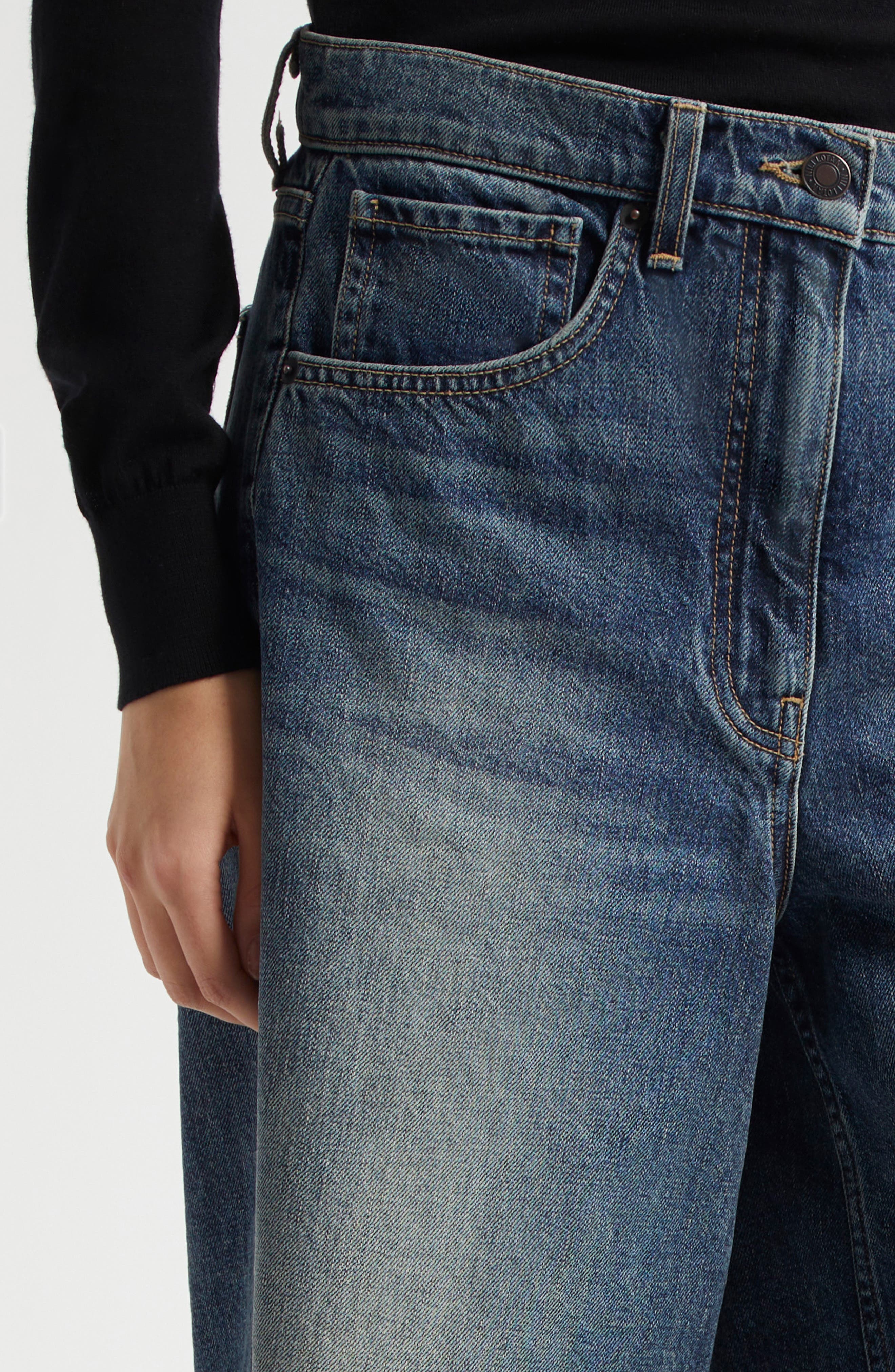 Nili Lotan Alona Frayed Denim Bermuda Shorts in Simon Wash at Nordstrom - 5