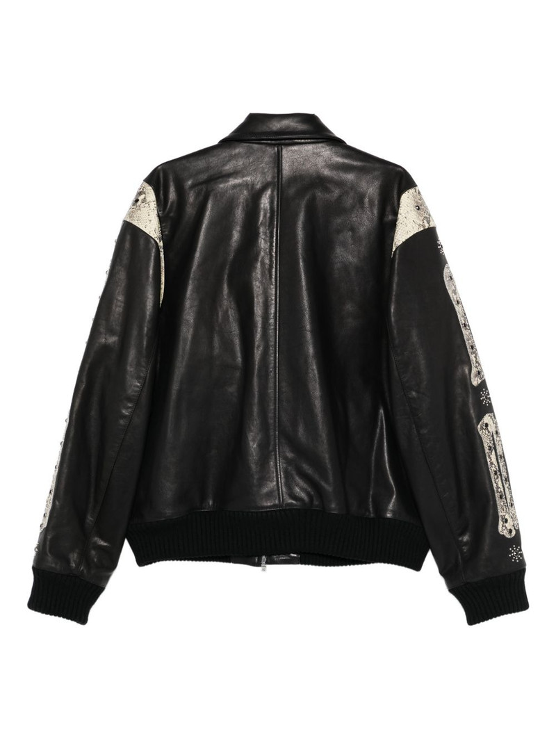 AMIRI snakeskin-print embellished jacket outlook