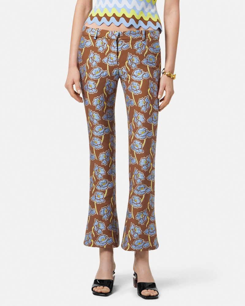 Poppies Jacquard Crop Flared Pants 4
