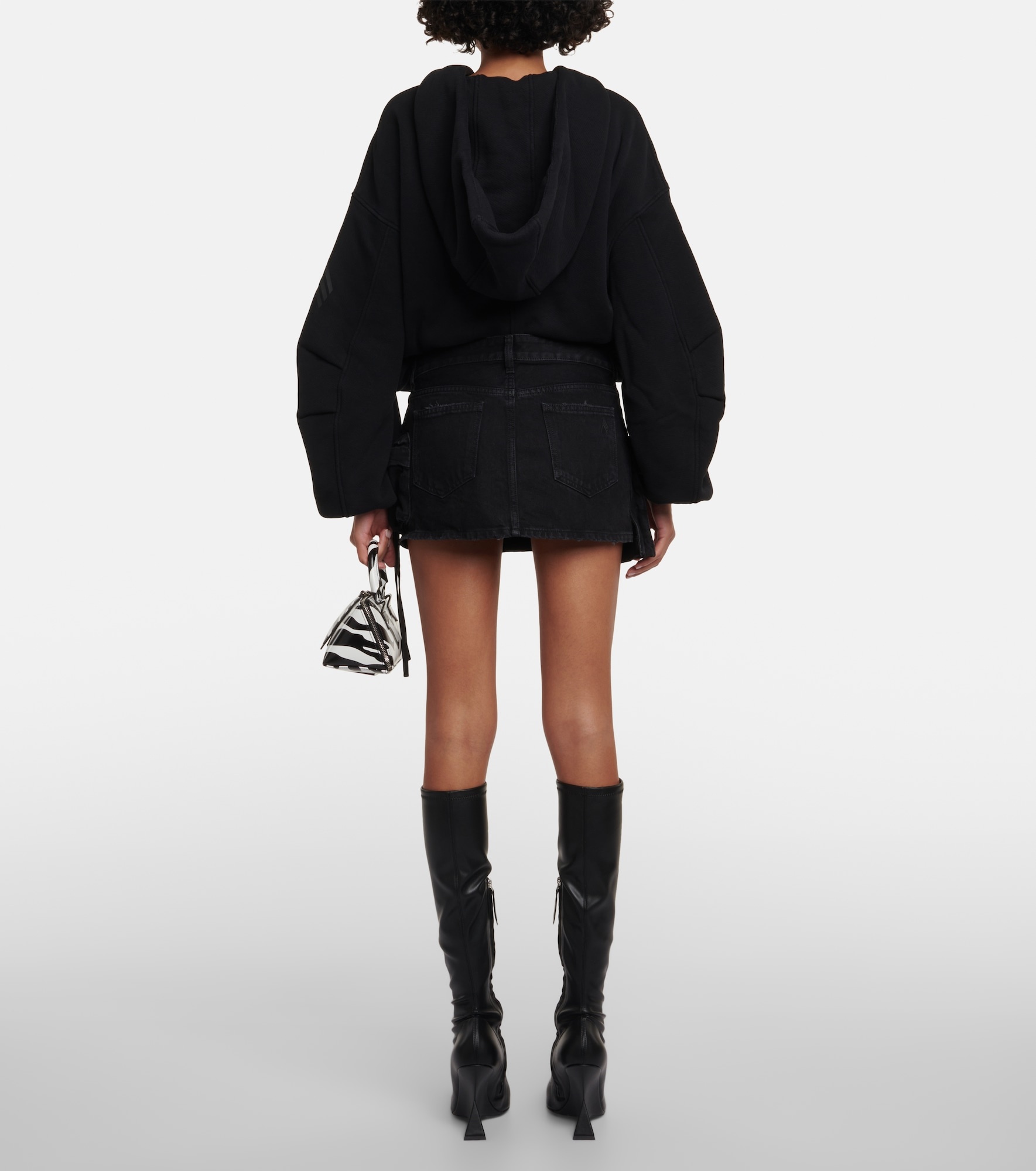 Low-rise cargo denim miniskirt - 3