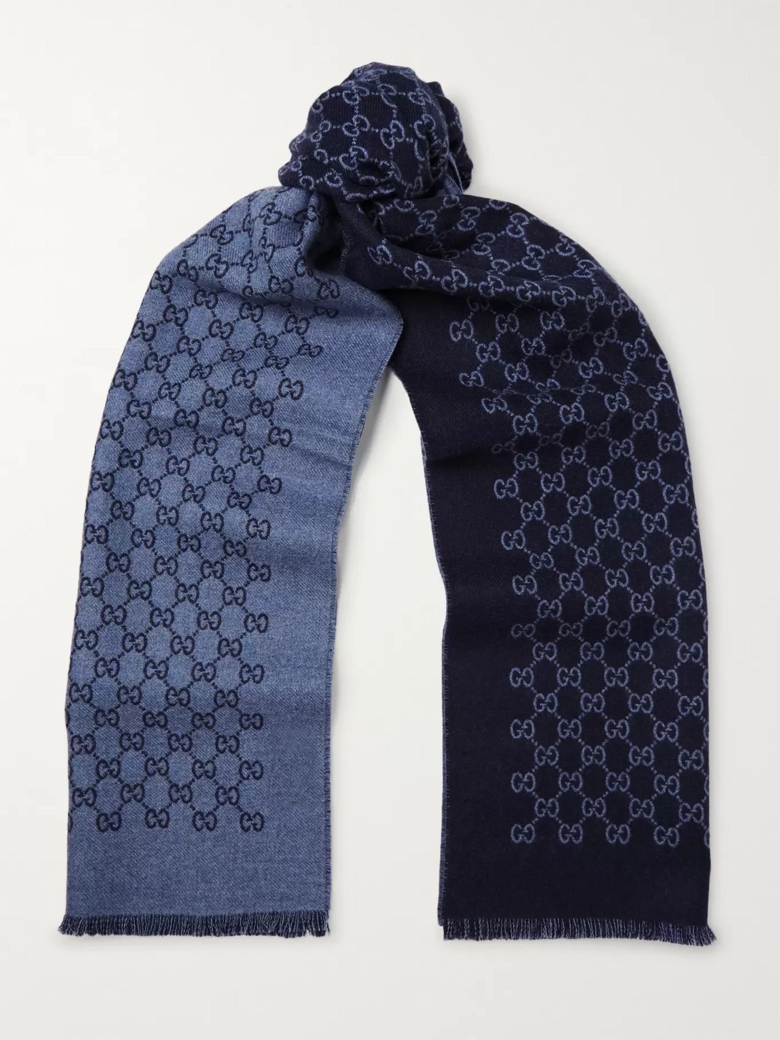 Reversible Logo-Print Wool Scarf - 1