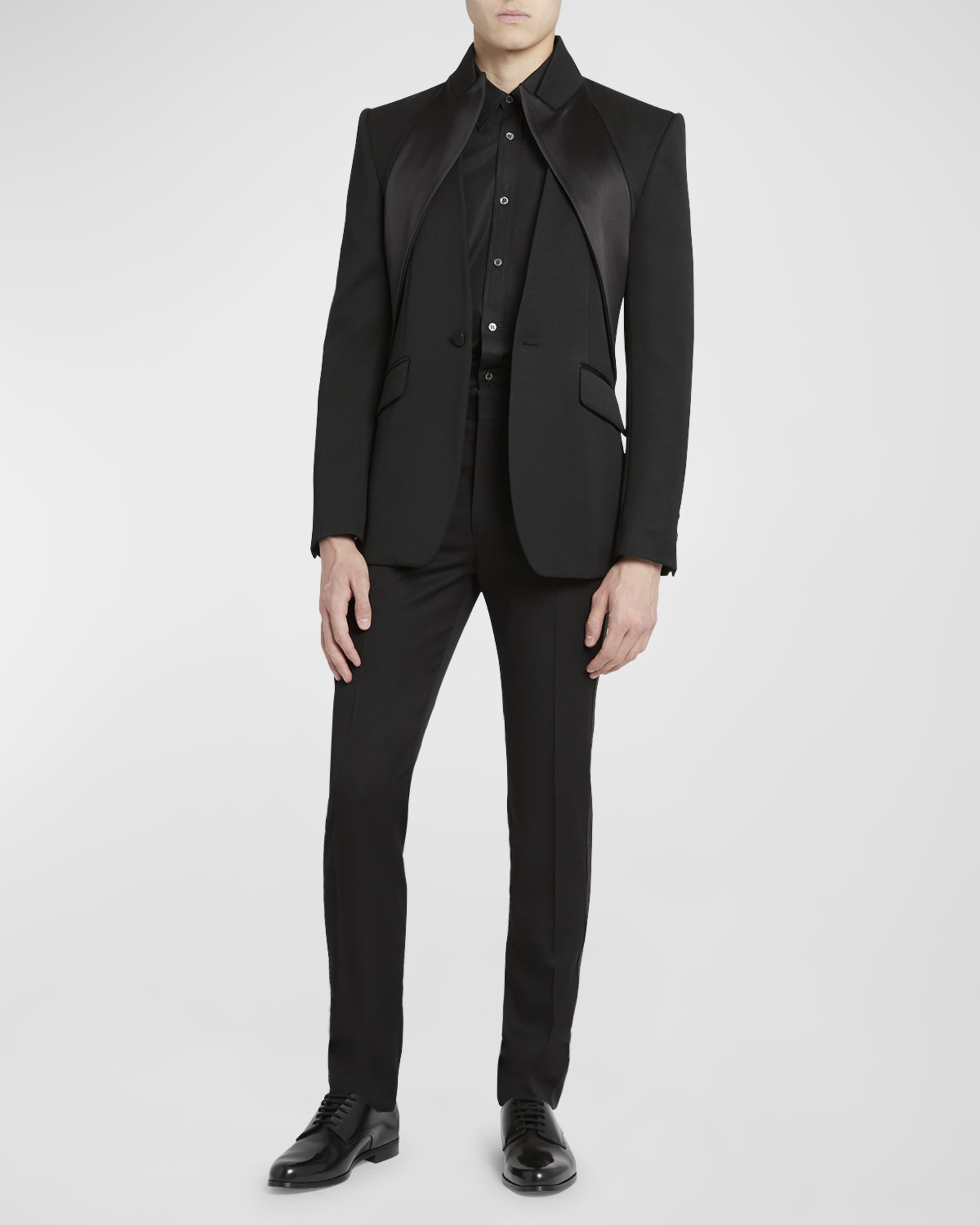 Alexander McQueen Men's Twisted Reverse Tuxedo Jacket