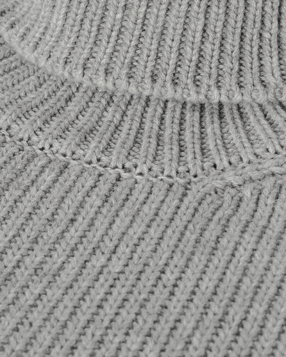 Roll-Collar Grey Cashmere Jumper - 6