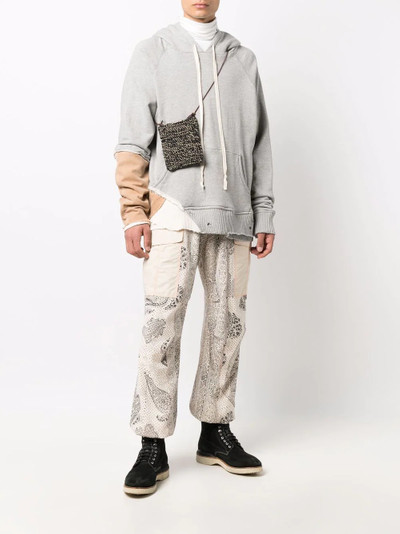 Greg Lauren distressed patchwork hoodie outlook