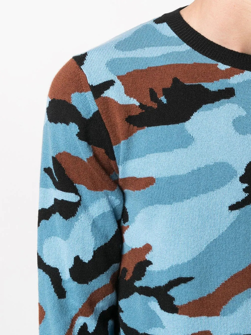 intarsia-knit camouflage cashmere jumper 5