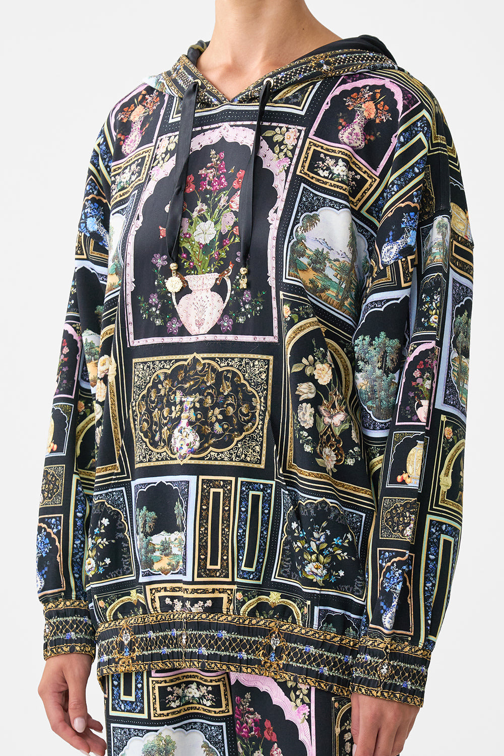 SILK HEM BAND BOYFRIEND HOODIE - 5