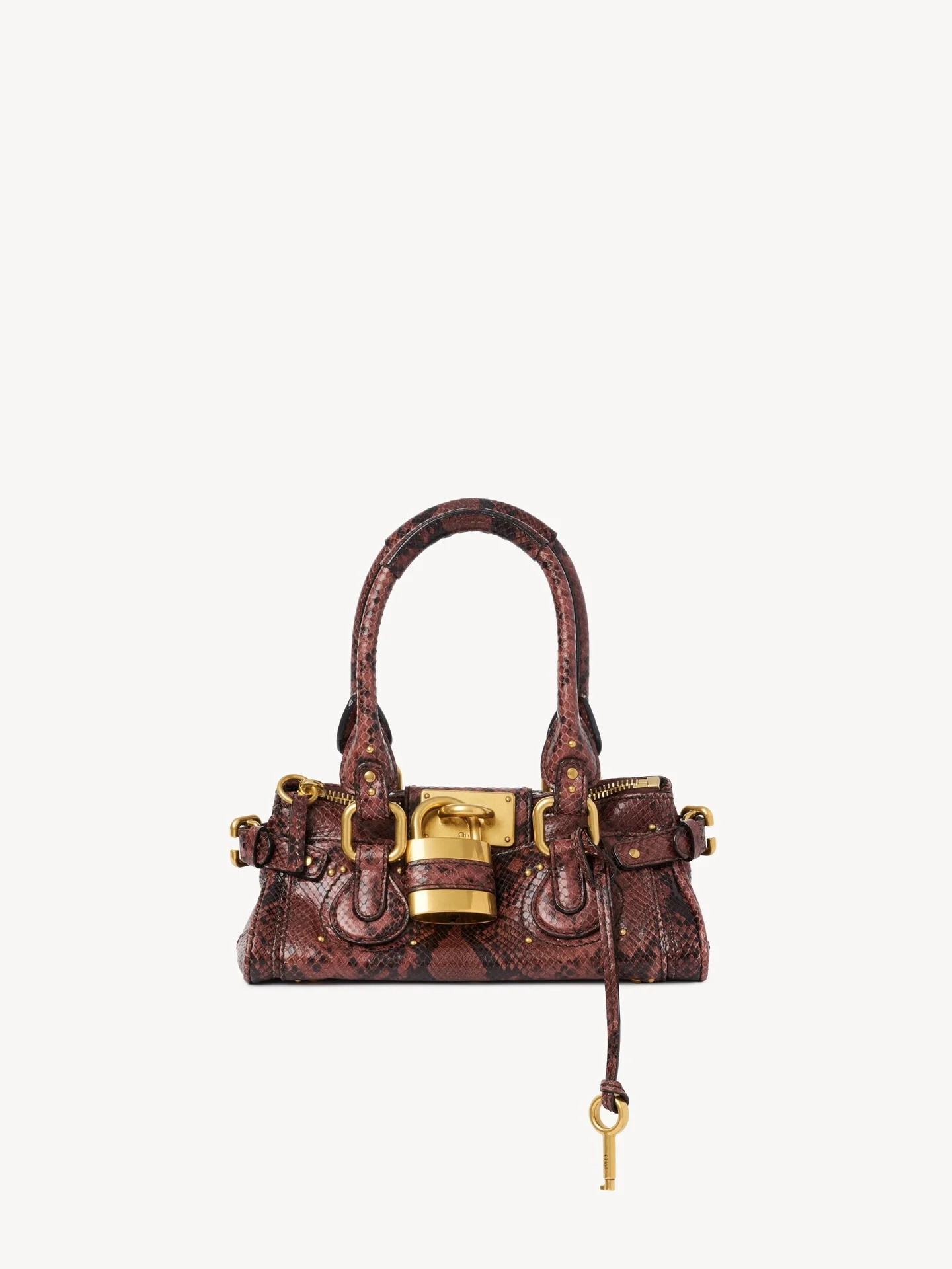 SMALL PADDINGTON BAG IN PYTHON-EFFECT LEATHER - 1
