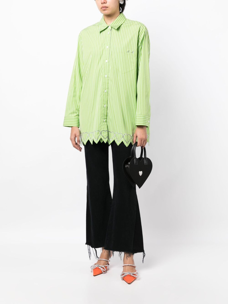 MACH & MACH heart-motif striped shirt outlook