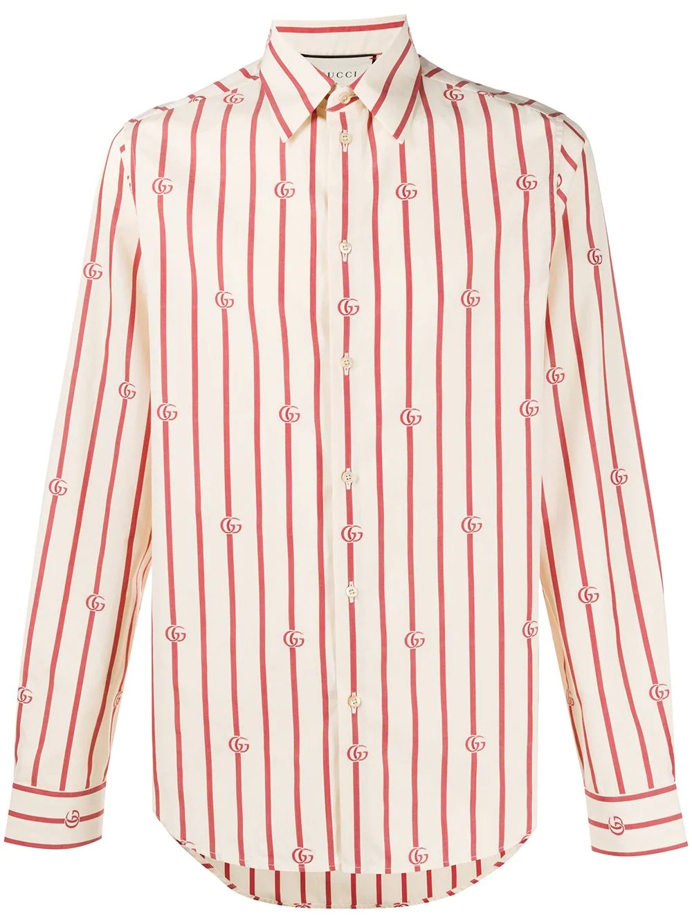 Double G vertical-stripe shirt - 1