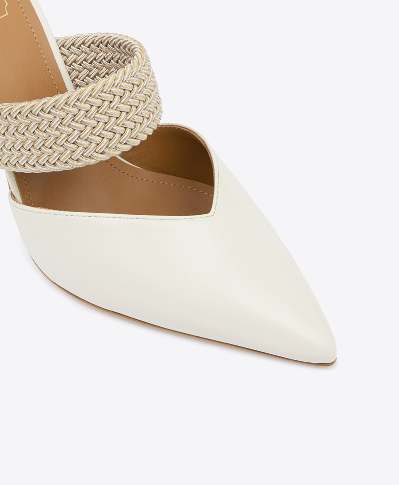 Maisie 85 Cream Leather Mules 4