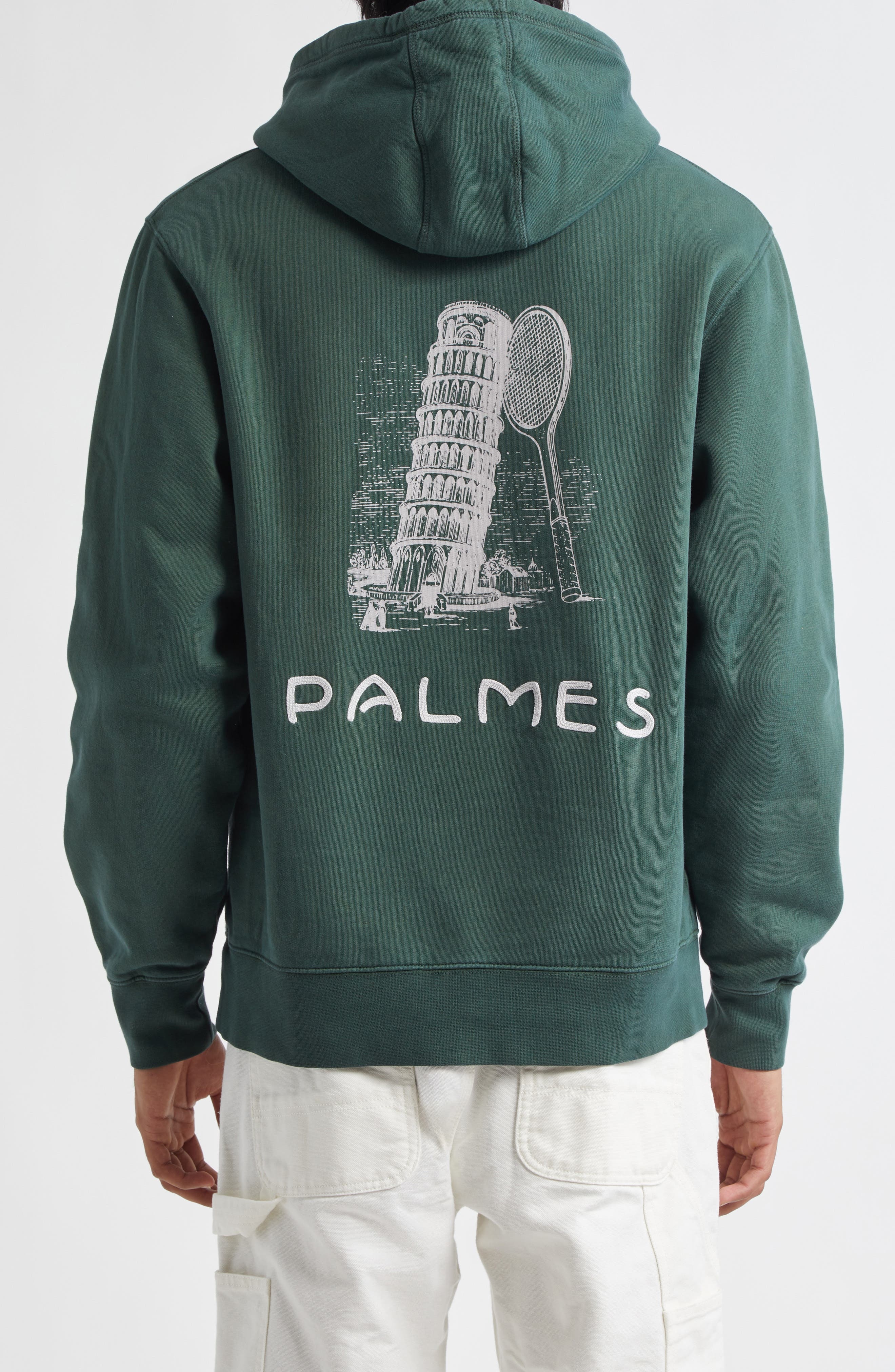 PALMES Tower Graphic Hoodie in Dark Green at Nordstrom - 2