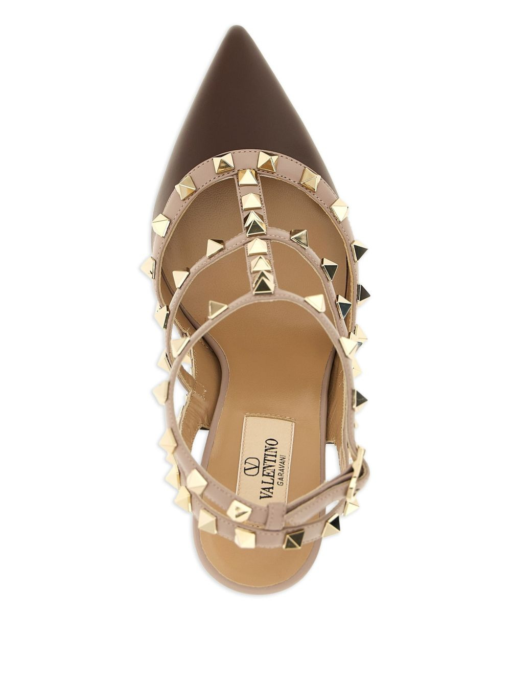 100mm Rockstud Caged leather pumps - 4