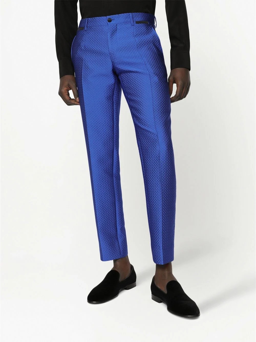 zig-zag jacquard tailored trousers - 5