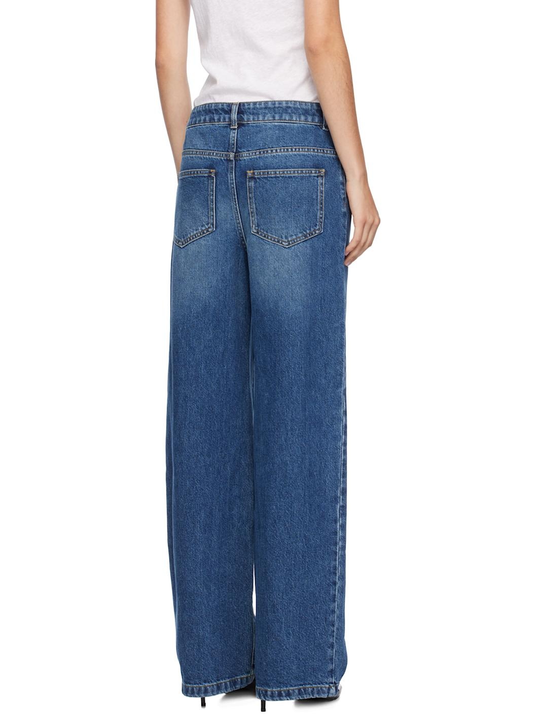 Blue Teddy Bear Button Jeans - 3
