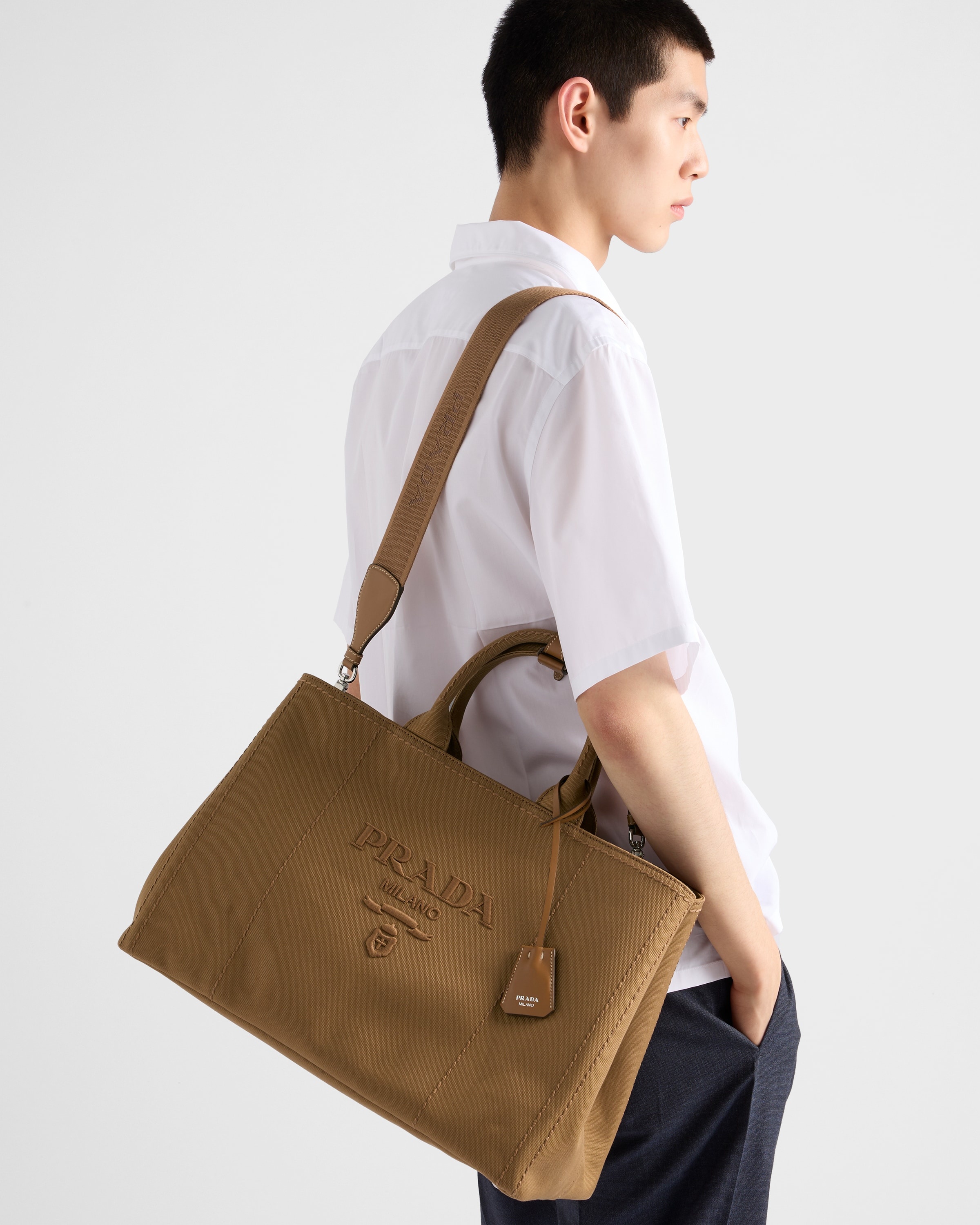 Prada Jardinière extra large cotton canvas tote bag - 8