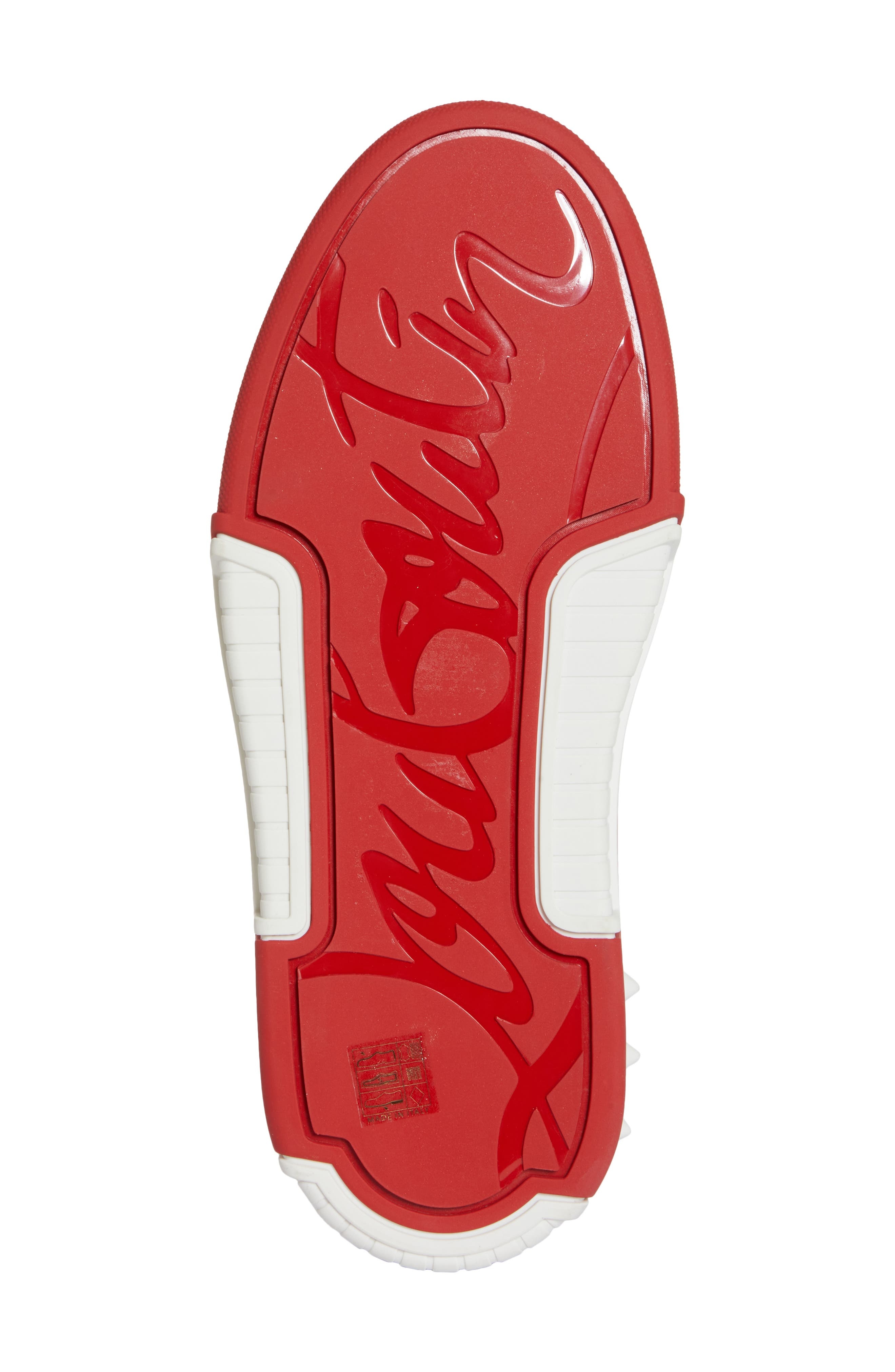 Christian Louboutin Astroloubi Mixed Media Low Top Sneaker in J679-White/Loubi at Nordstrom - 6