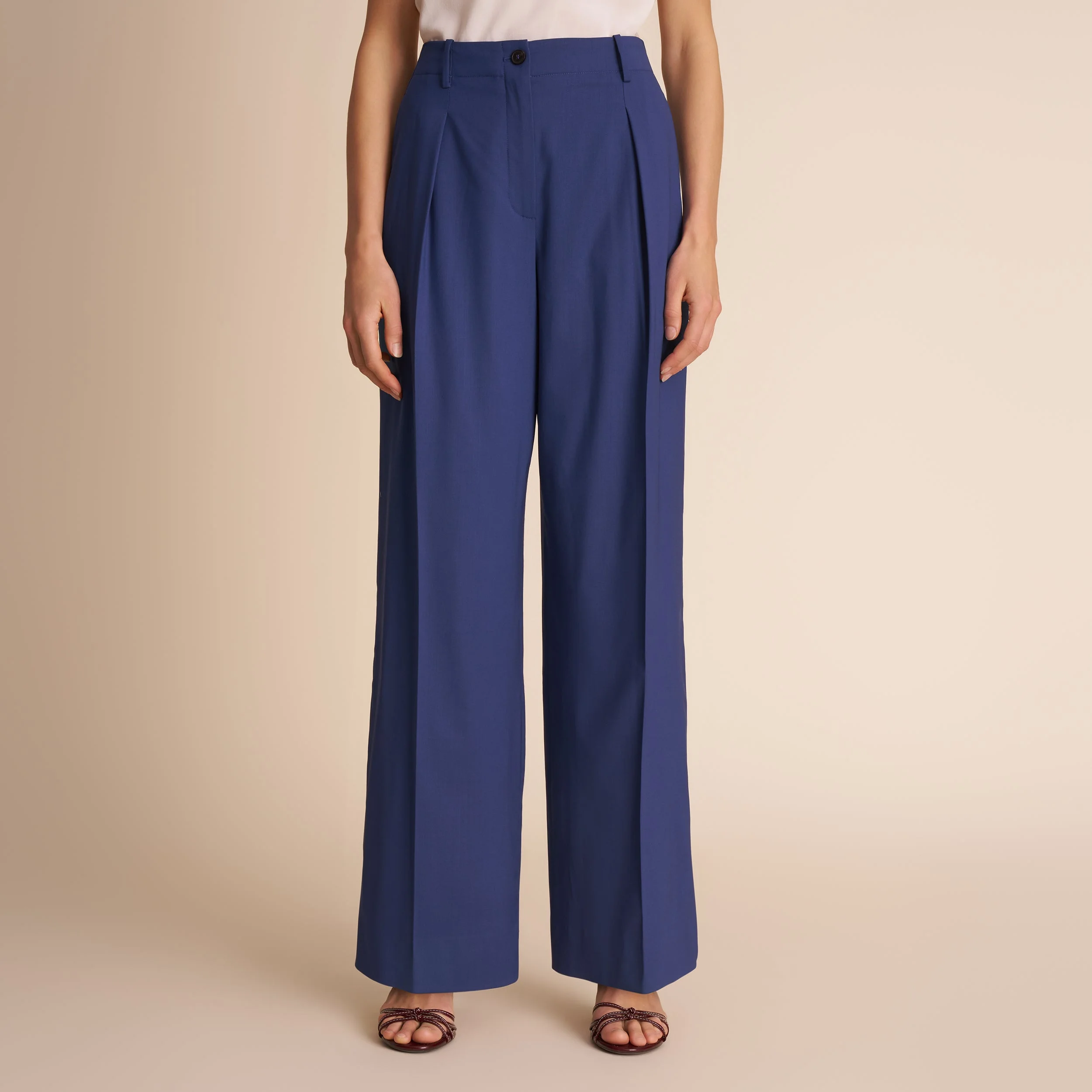 Zuri Pleated Trouser - Italian Wool Twill - 1