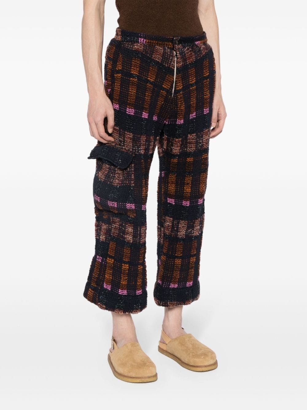 warp-knit cropped cargo pants - 4