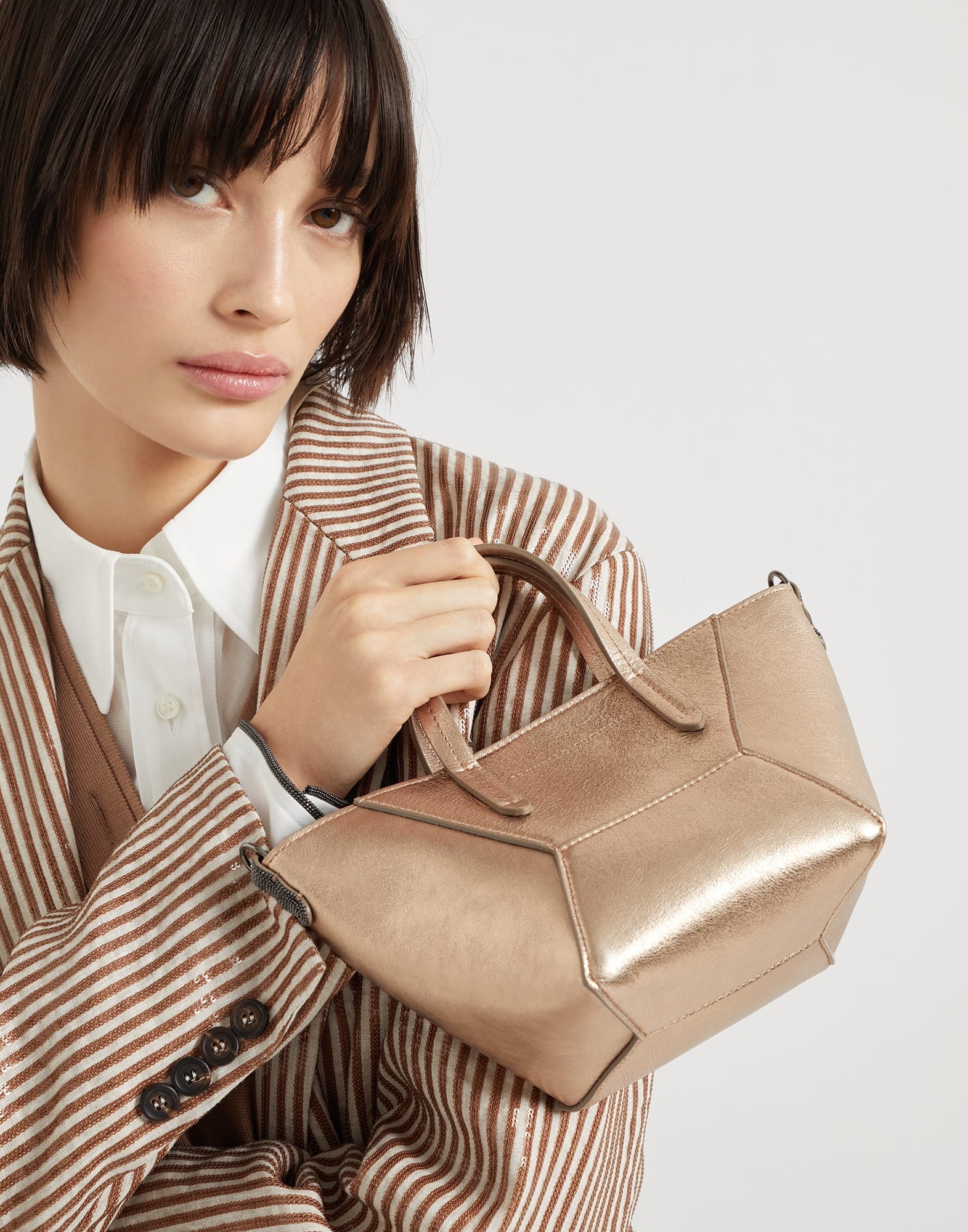 BC Duo mini bag in lamé calfskin with monili - 4