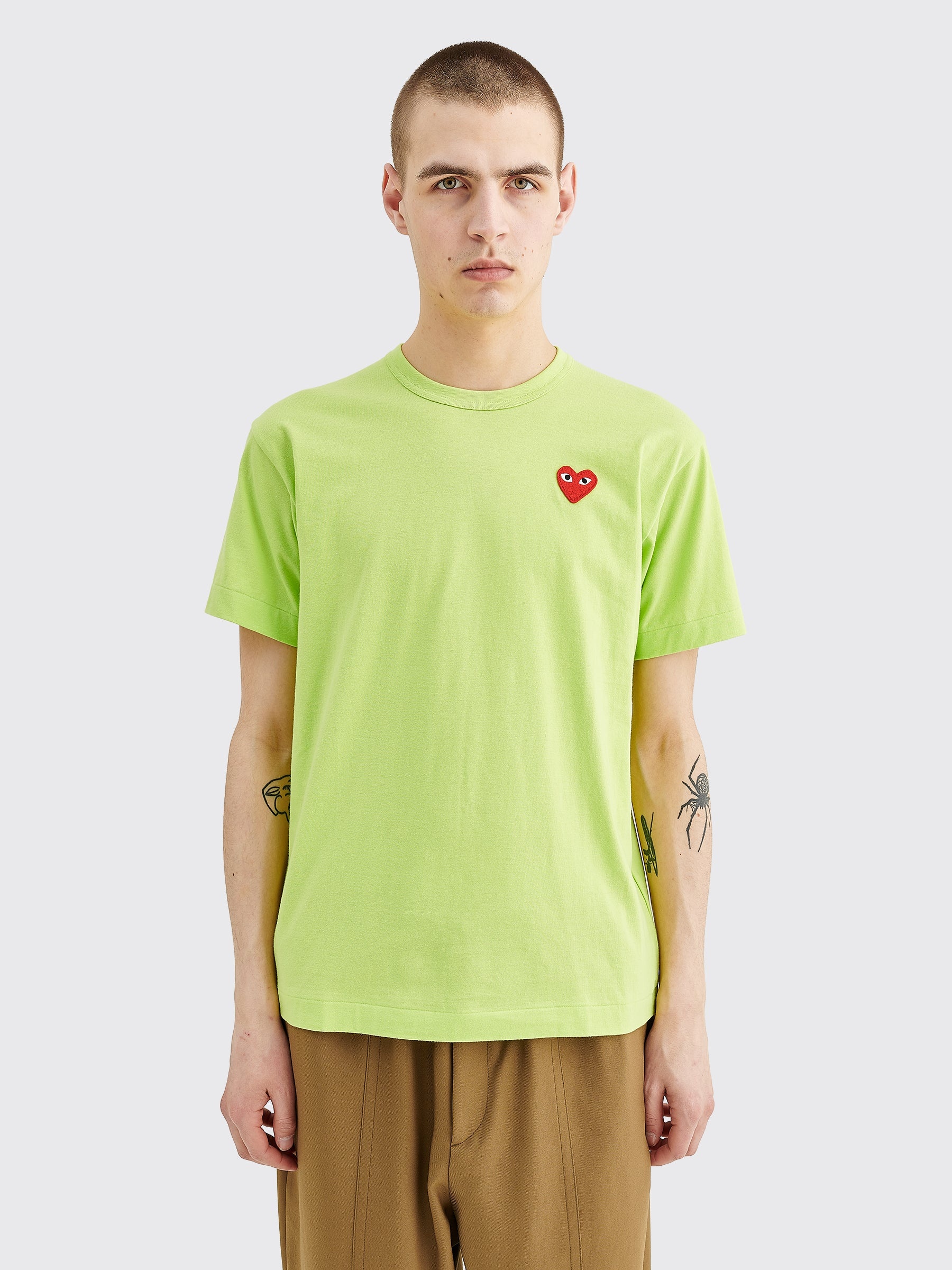 COMME DES GARÇONS PLAY SMALL HEART T-SHIRT GREEN - 2