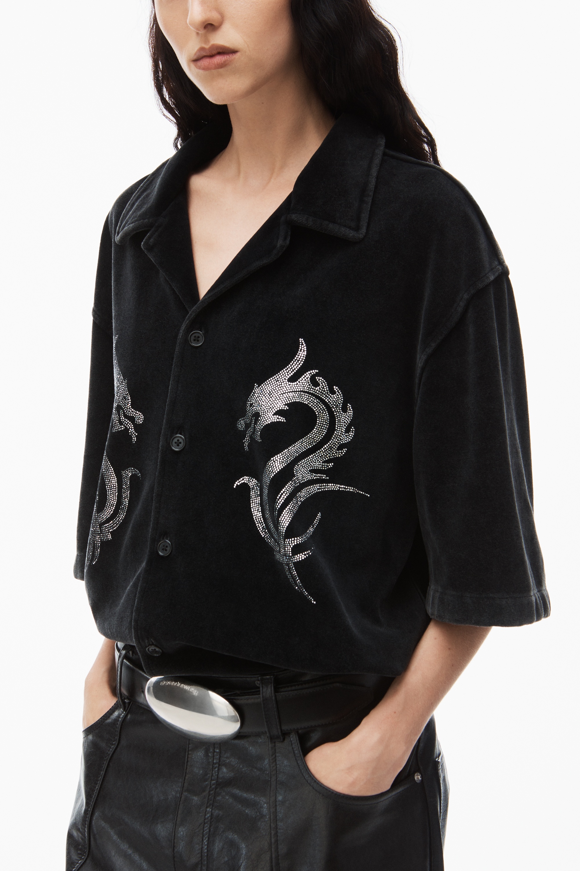 dragon hotfix shirt in velour - 5