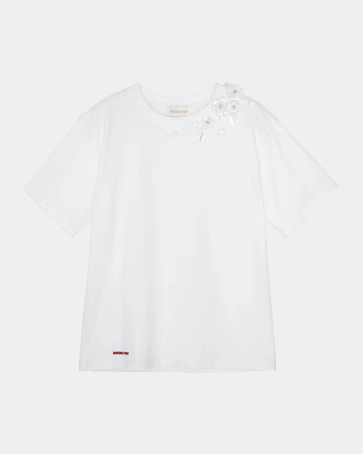 Floral Beaded Short-Sleeve Tee - 1