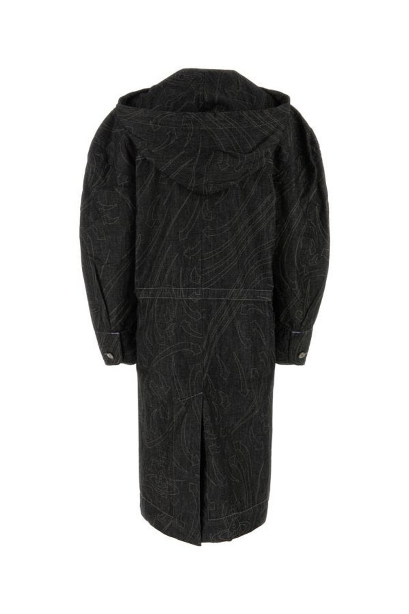 Vivienne Westwood Embroidered denim trench coat outlook