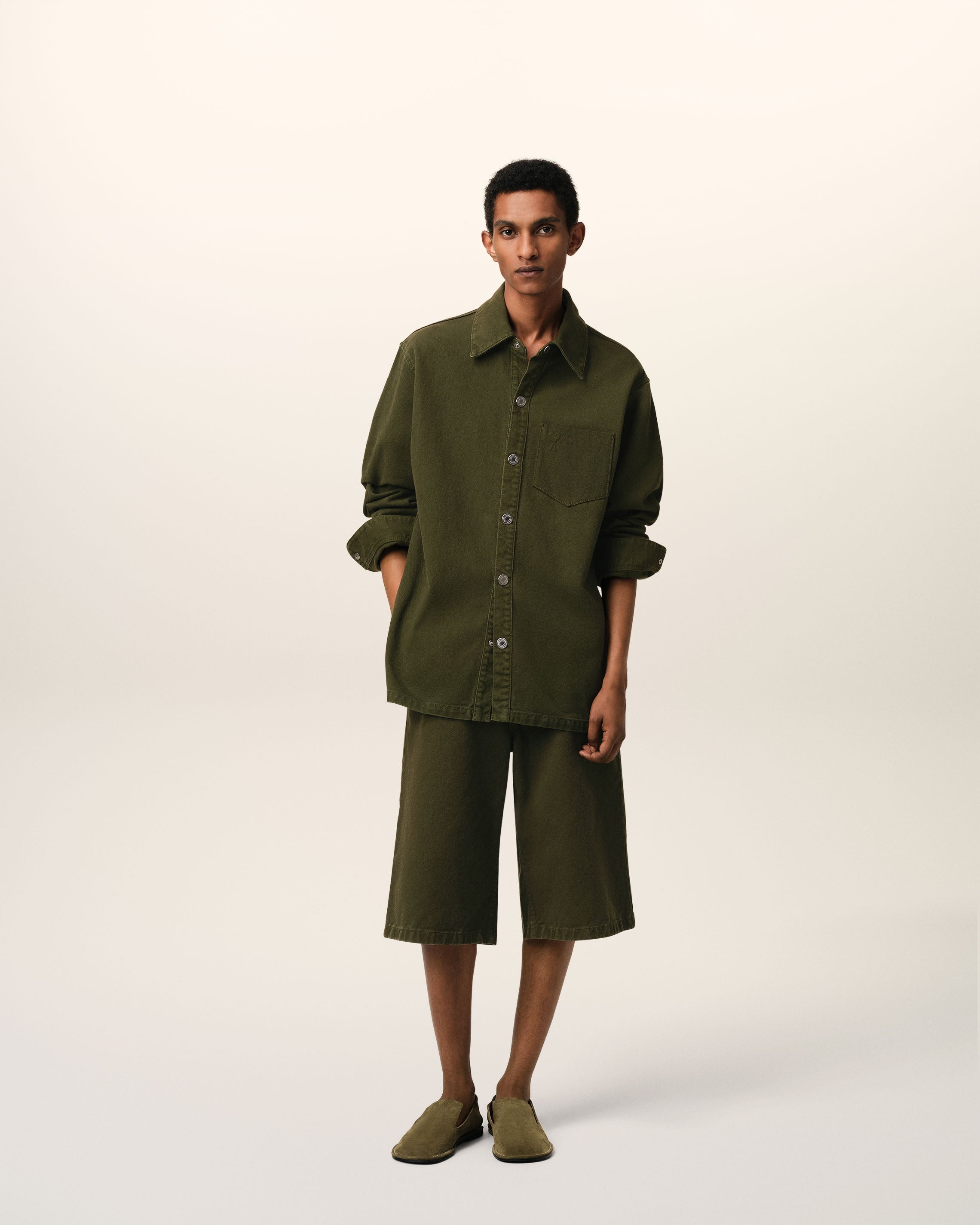 GREEN COTTON AMI DE COEUR OVERSHIRT - 2