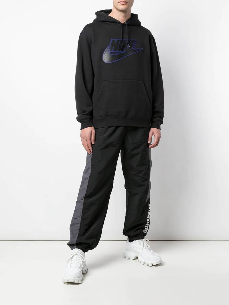 Supreme x Nike leather applique hoodie outlook