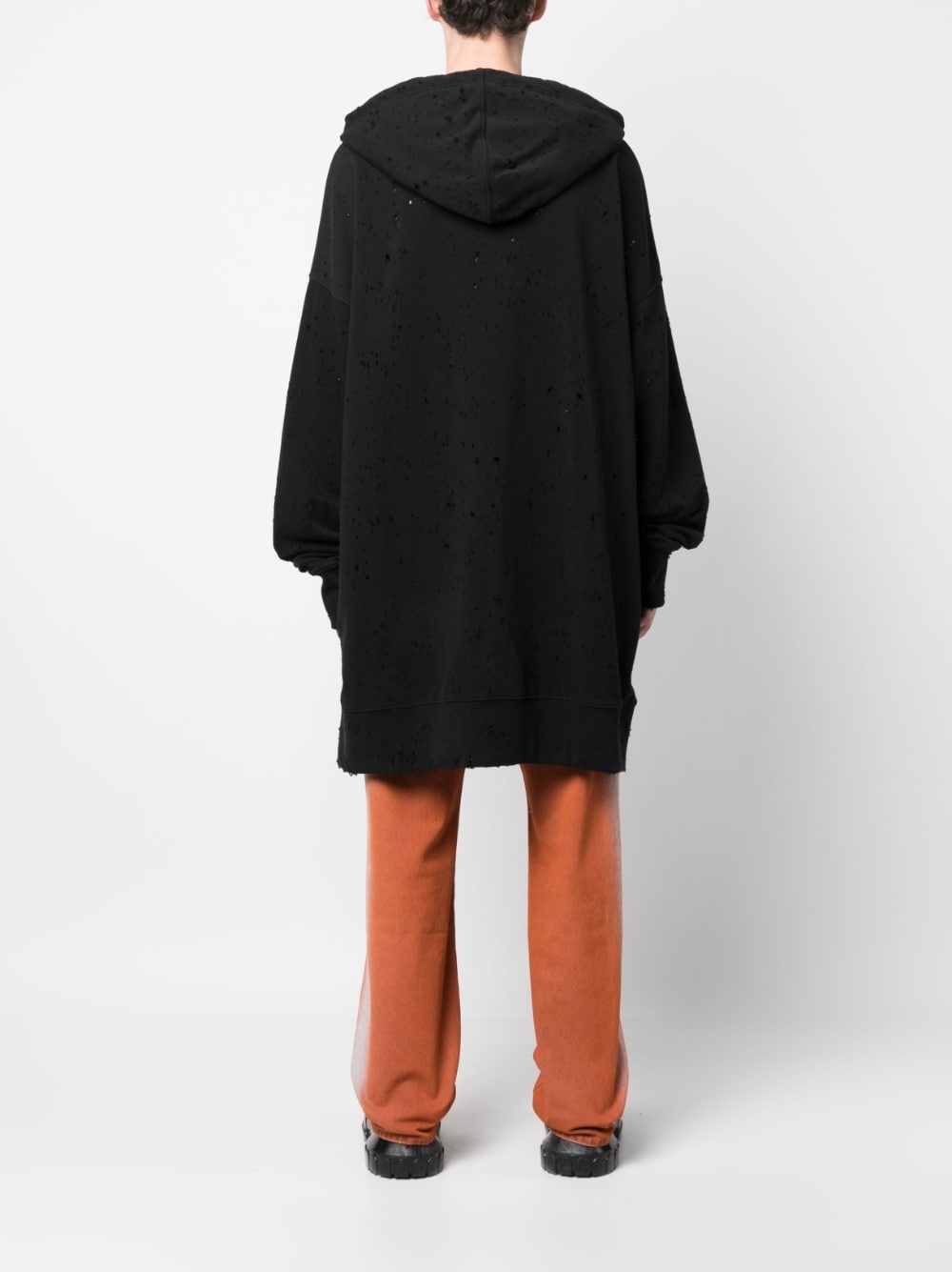 oversize perforated hooded jacket - 4