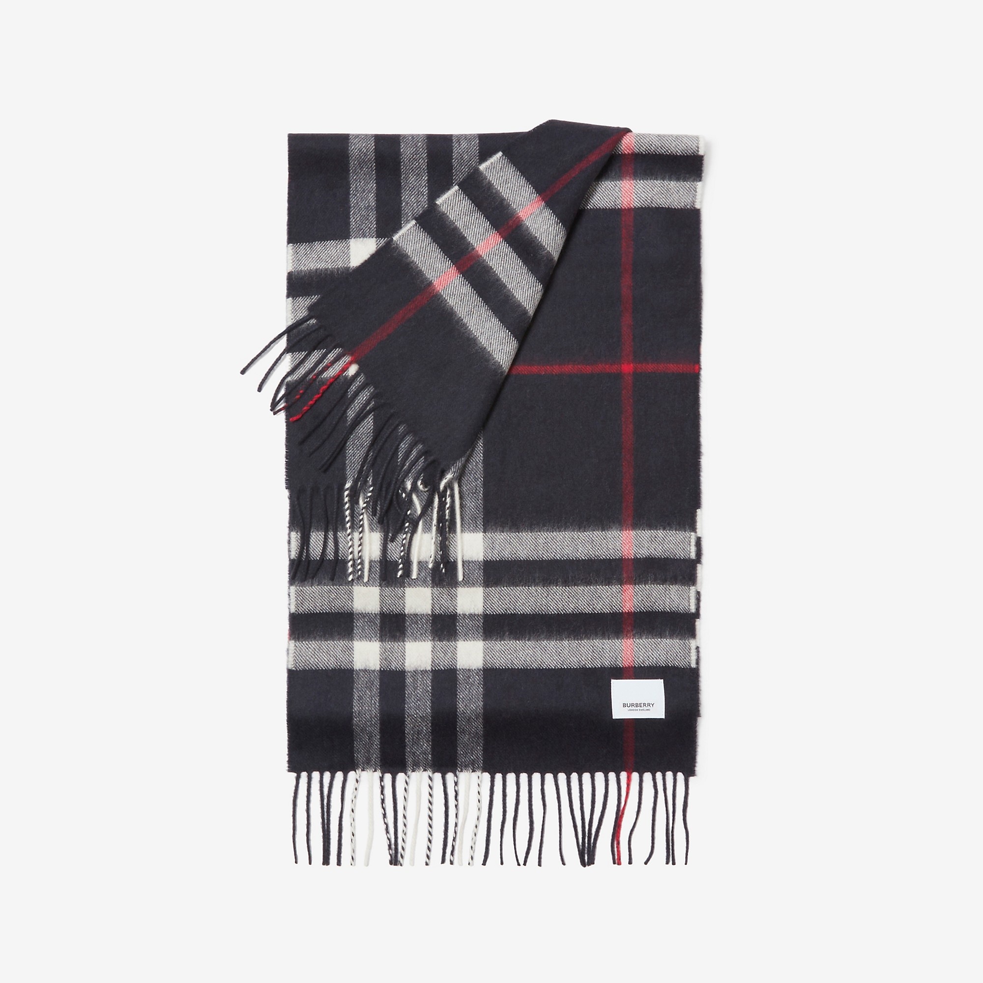 Burberry The Classic Check-pattern fringed-trim scarf - Red