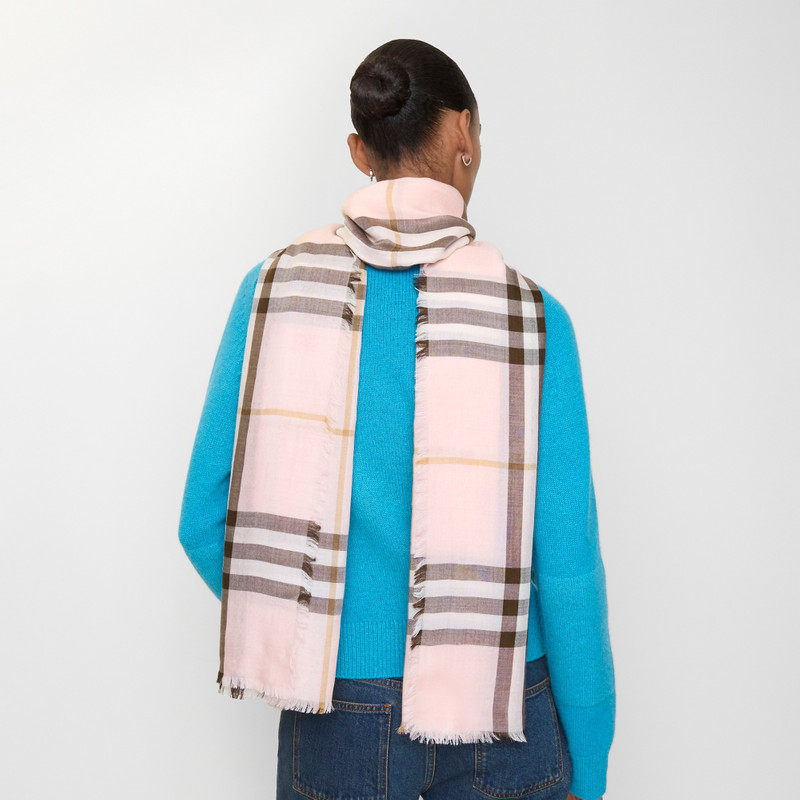 Reversible Check Wool Silk Scarf 3