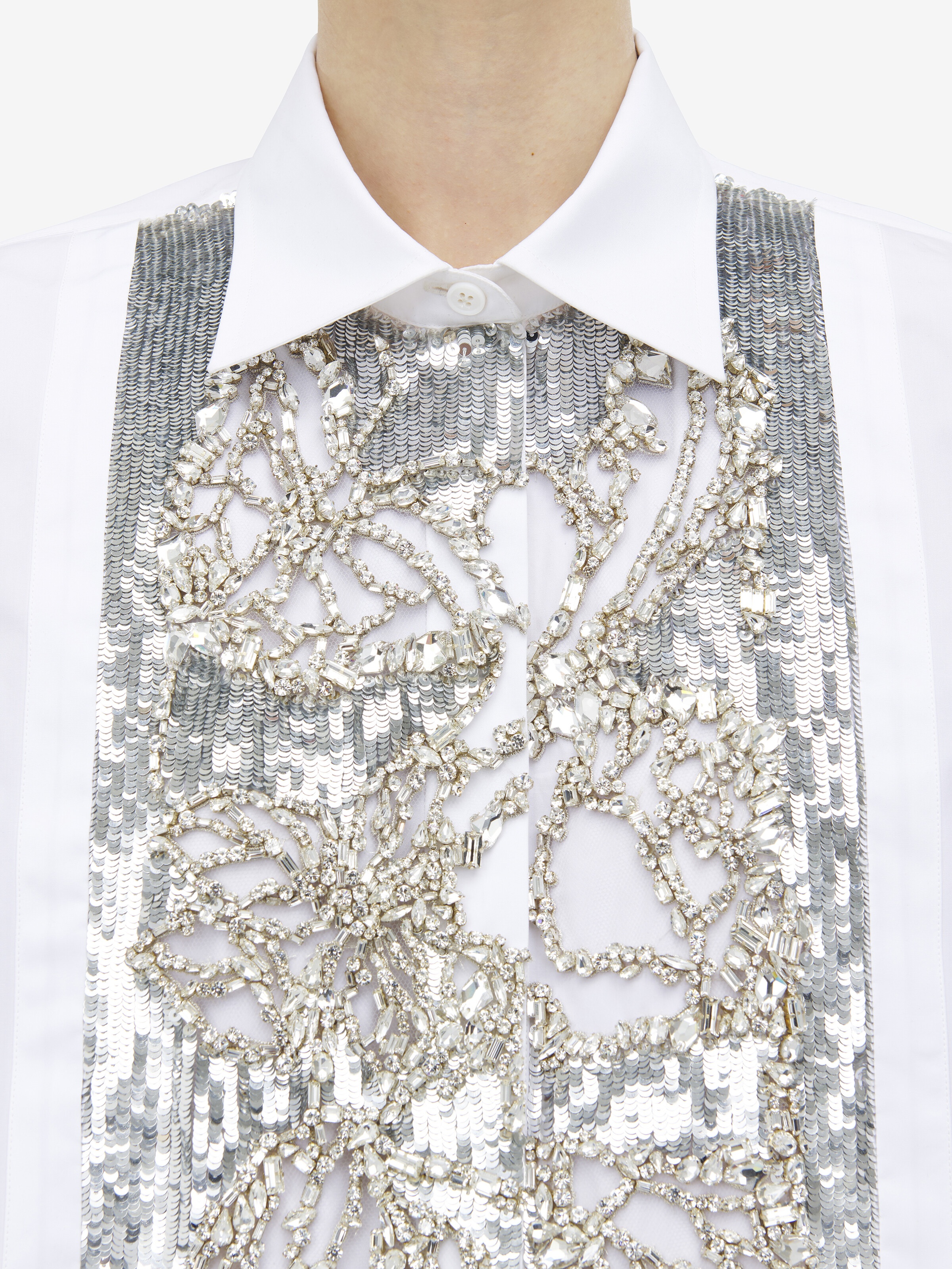 Crystal Stencil Embroidery Shirt - 5