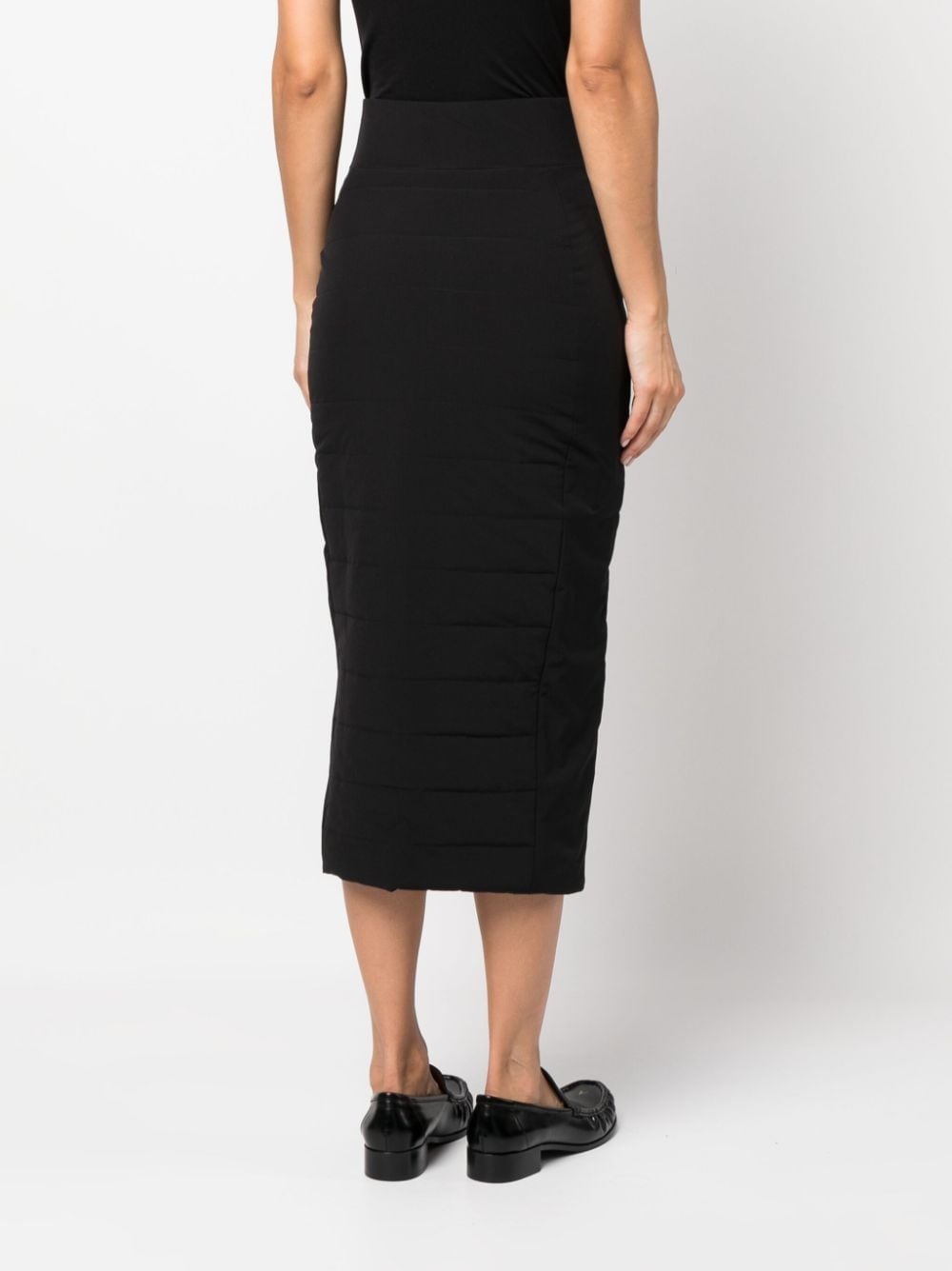 padded zip-up midi skirt - 4