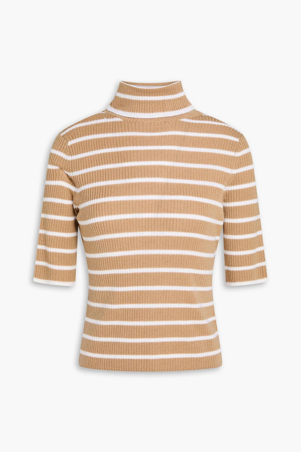 Katrina striped ribbed wool turtleneck sweater - 1
