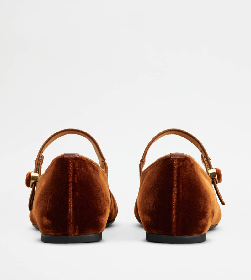 Tod's BALLERINAS IN VELVET - BROWN outlook