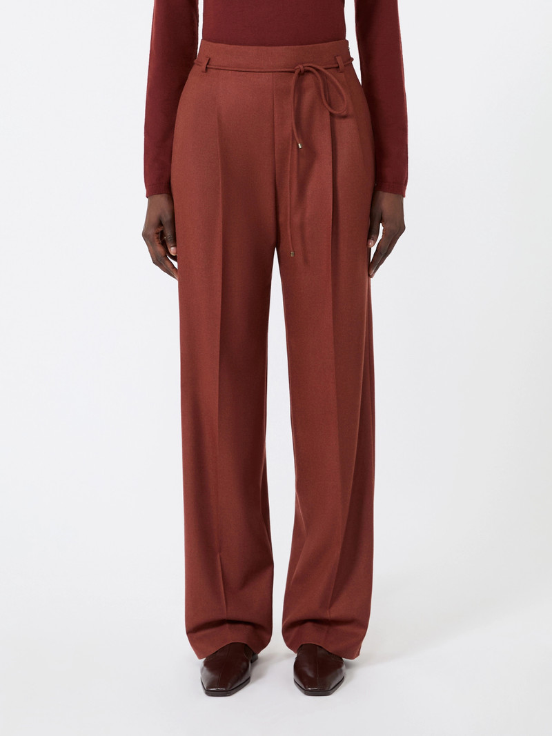 ALIBI Slim cashmere foule trousers - BRICK RED 3